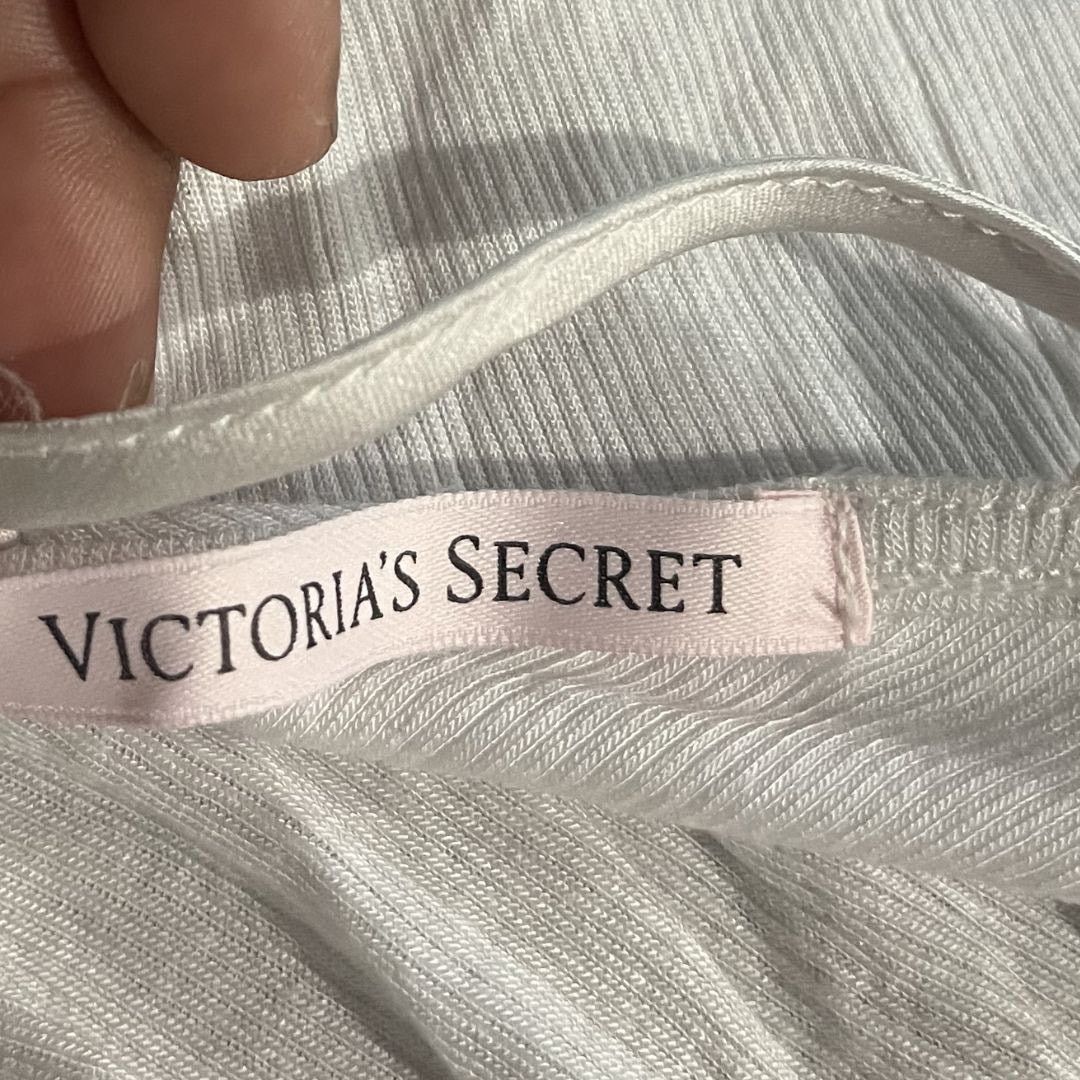 Victoria's Secret Y2K Style Lace Trim Ribbed Slip Dress Intimates Lingerie Size ONE SIZE - 3 Thumbnail