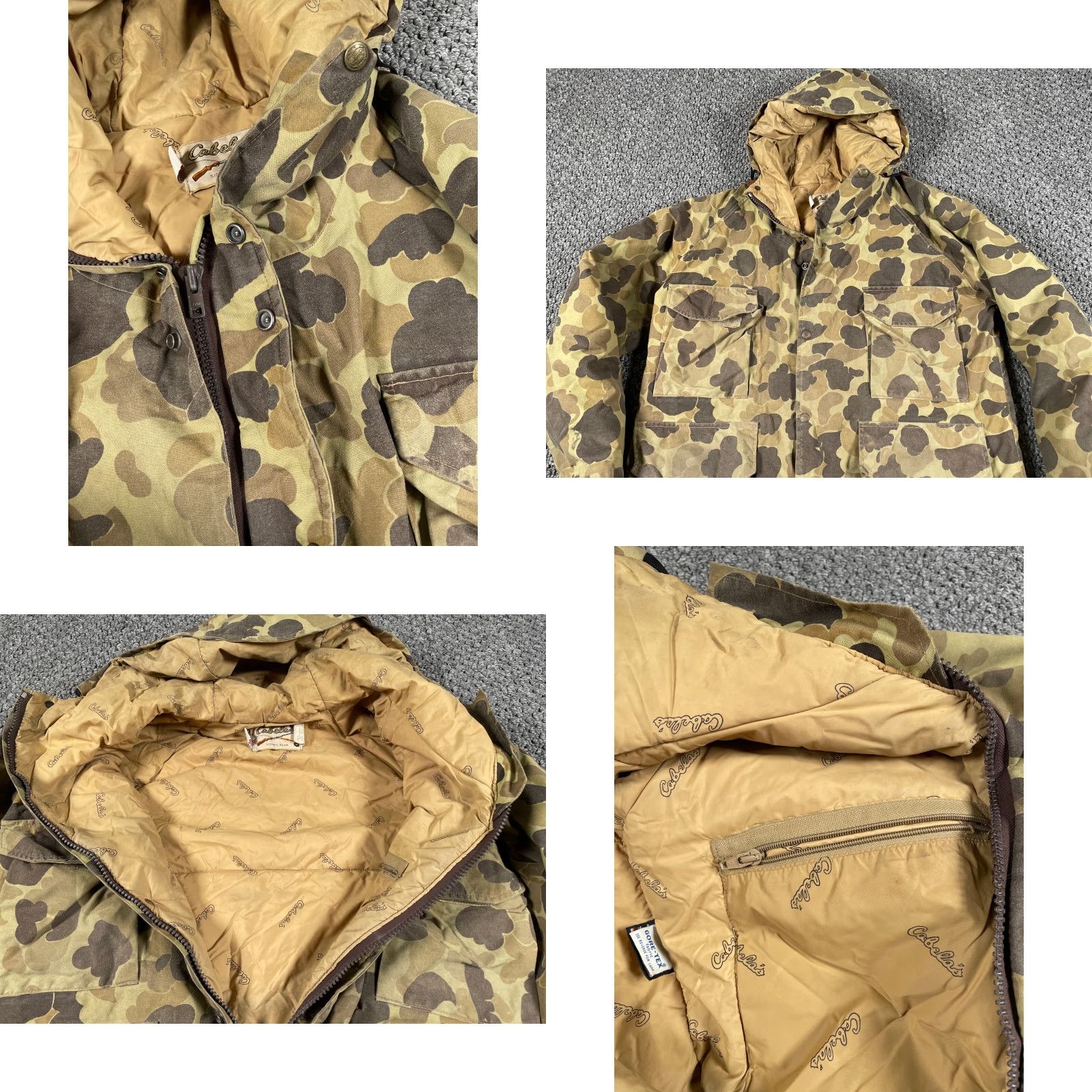 Vintage VINTAGE Cabela's Jacket Camouflage Bomber Hooded Mens Large 90s Frogskin Camouflage Insulated Goretex Size US L / EU 52-54 / 3 - 10 Thumbnail