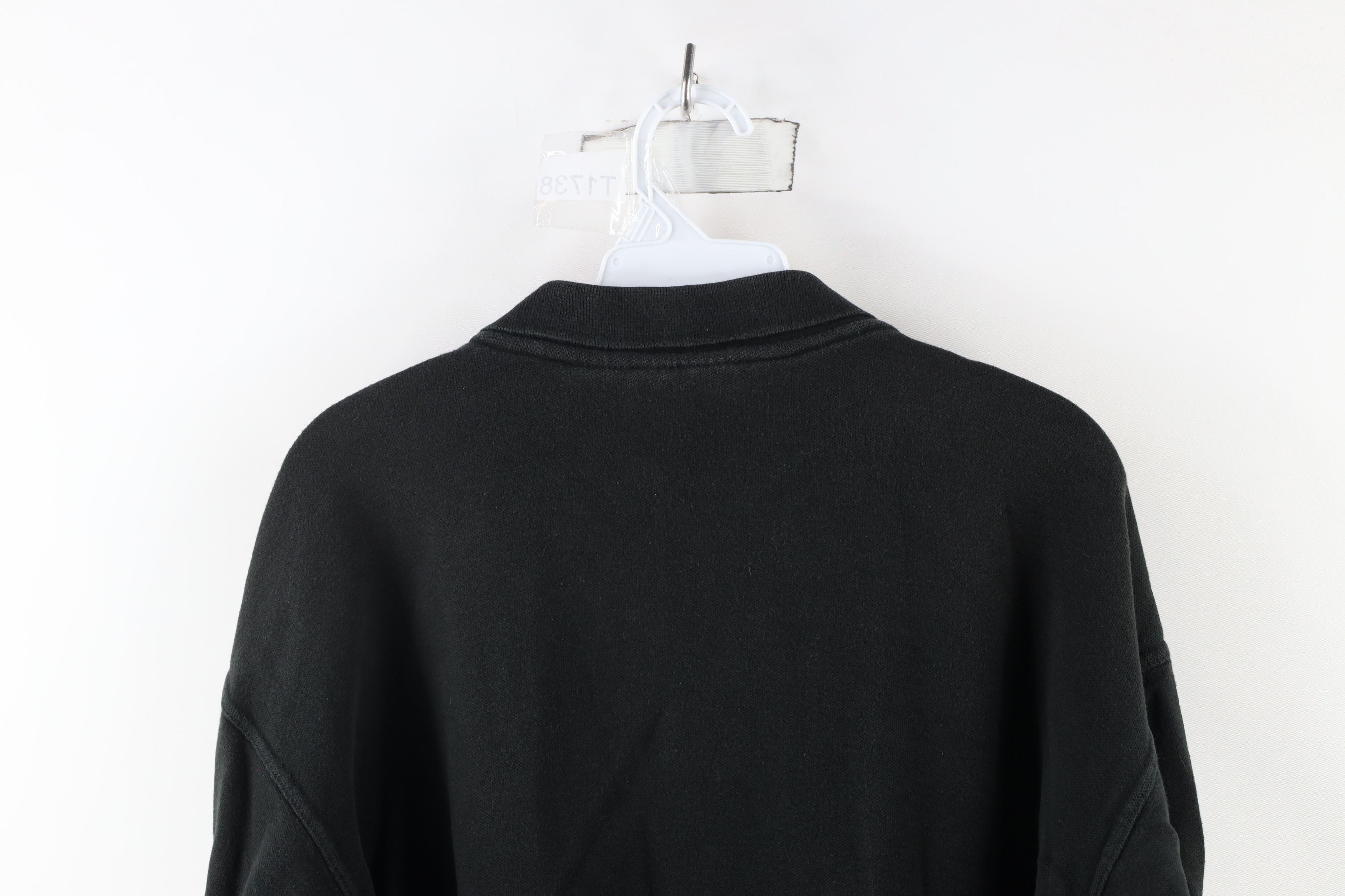 Vintage Vintage 90s Streetwear Blank Long Sleeve Polo Shirt Black Size XXL / US 16-18 / IT 52-54 - 13 Thumbnail