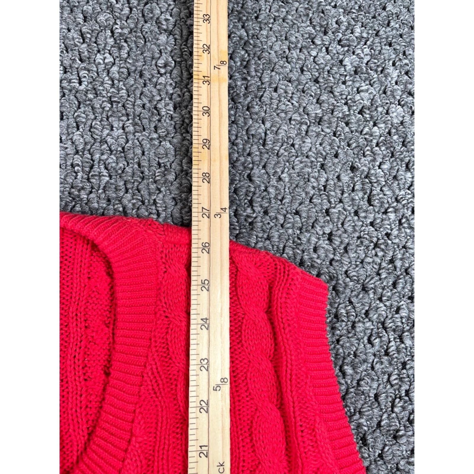 Vintage VINTAGE Preppy Cable Knit V-Neck Sweater Vest Men Large Red Cotton USA Made Austad Linksport by Austad's Size US L / EU 52-54 / 3 - 7 Thumbnail