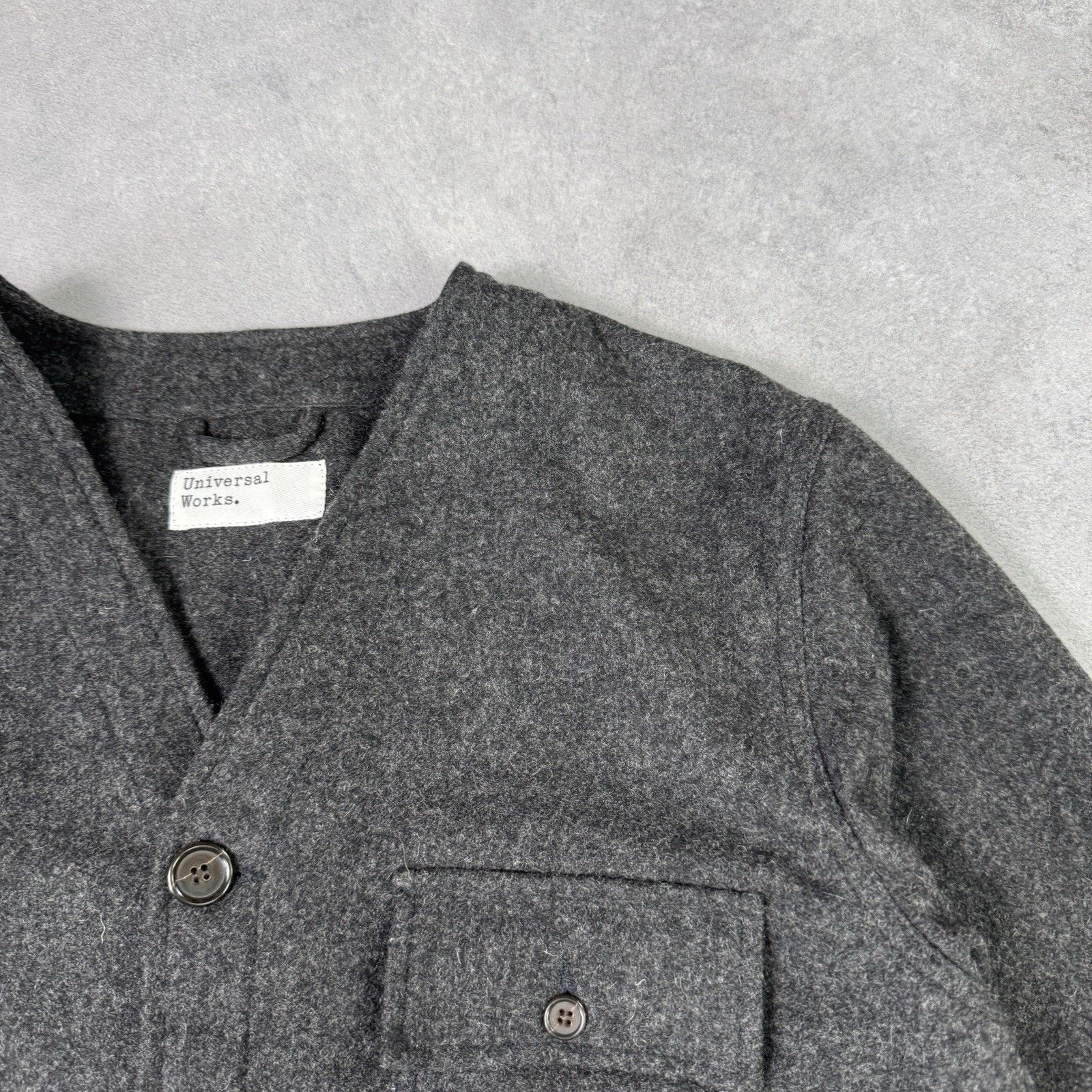Universal Works Universal Works Men's Melton Wool Cabin Jacket Grey Men Size US L / EU 52-54 / 3 - 5 Thumbnail