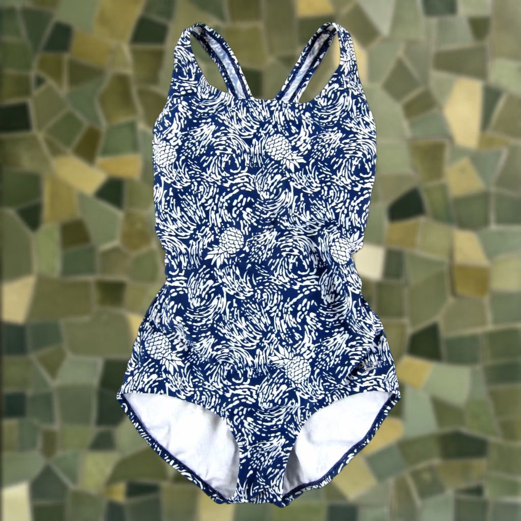 Speedo VINTAGE Speedo Blue Pineapple Racerback One Piece Swimsuit Women Small Size ONE SIZE - 1 Thumbnail