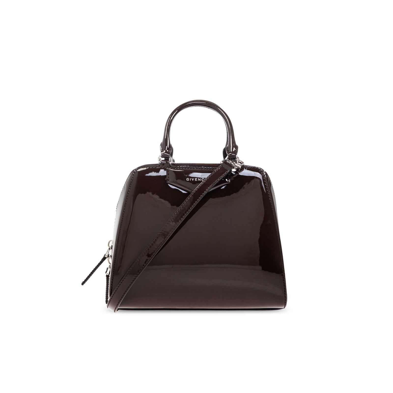 Givenchy GIVENCHY Mini Antigona Cube brwon Shiny Leather Handbag New Size ONE SIZE - 1 Thumbnail