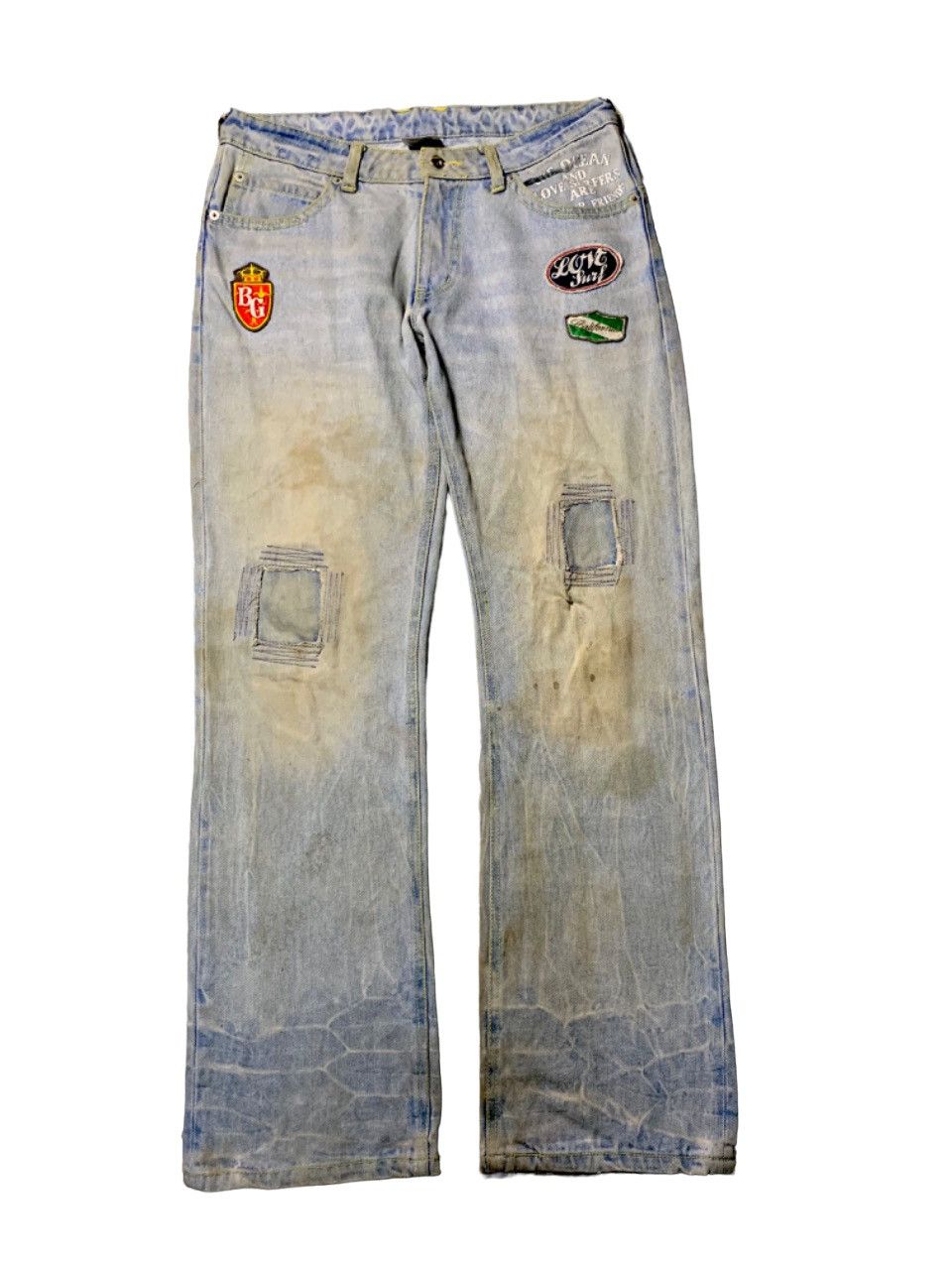 Body Glove Y2K BODY GLOVE BORO SASHIKO PANT EMBROIDERED LOGO DISTRESS Size US 31 - 1 Thumbnail
