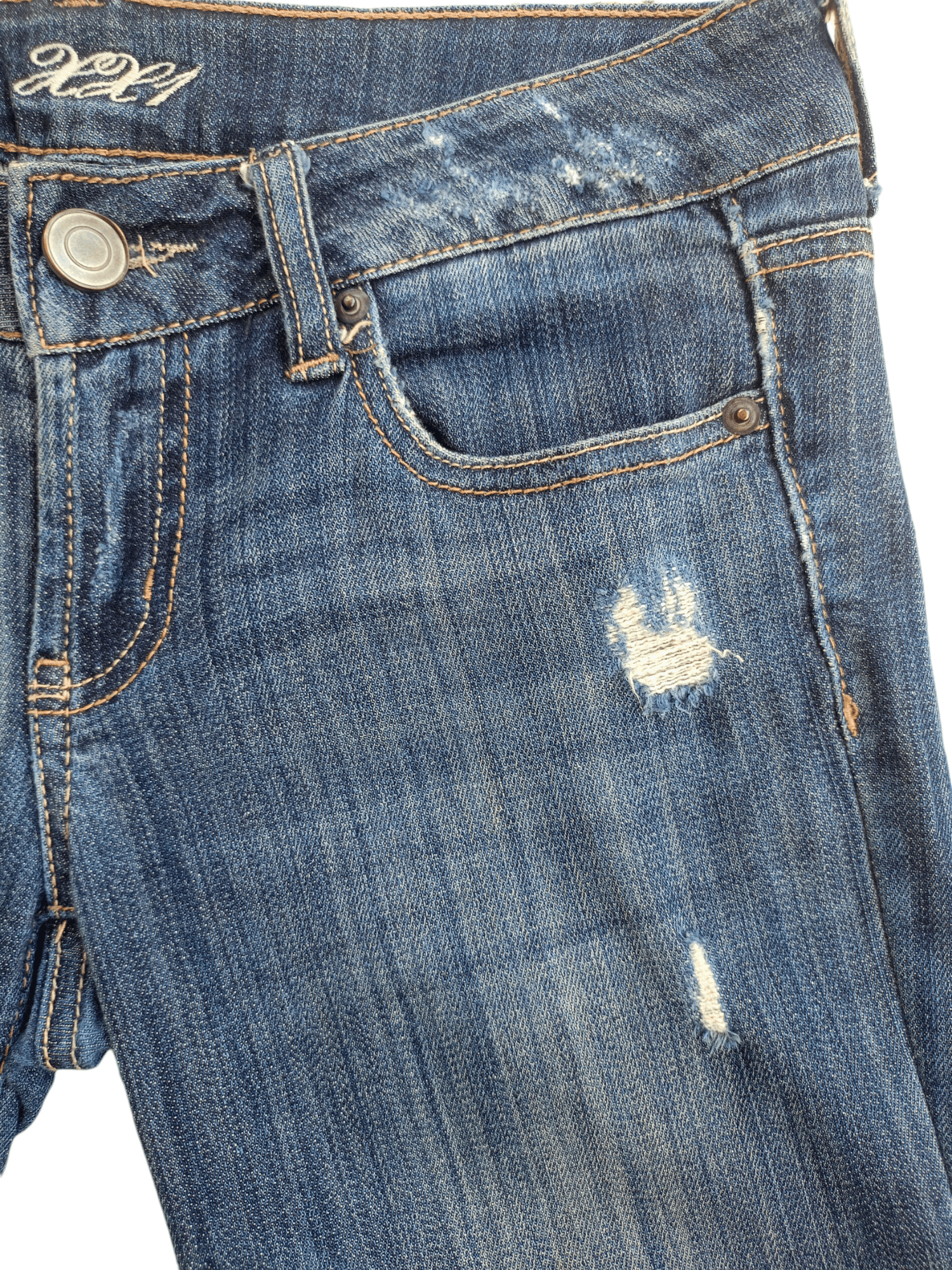 Forever 21 × Vintage XXL FOREVER 21 Boot Cut Distressed Vintage Streetwear Jeans Size 27" / US 4 / IT 40 - 4 Thumbnail