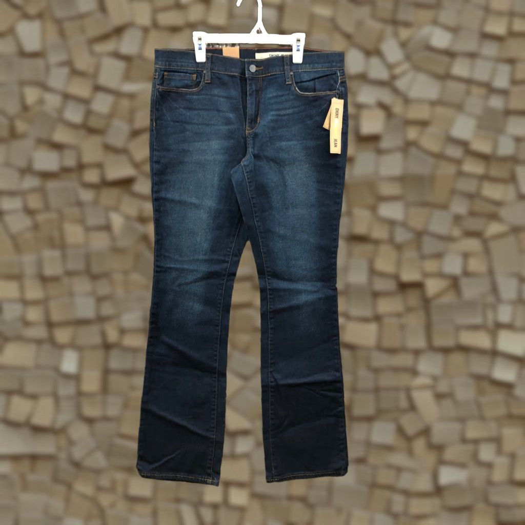 DKNY DKNY Ave B Jeans Slim Straight Dark Wash Blue Denim Size 10 Womens Low Rise 32 Waist 32 Inseam Size 32" / US 10 / IT 46 - 1 Thumbnail