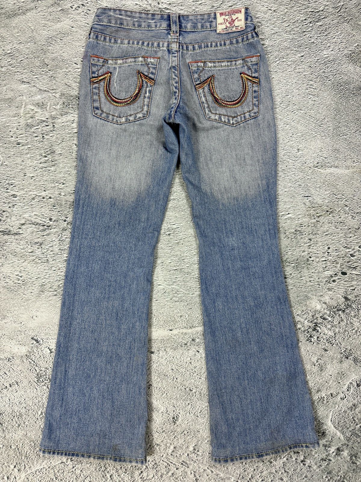 True Religion True Religion flared jeans blue white thick stitching Y2K Size 27" / US 4 / IT 40 - 1 Thumbnail