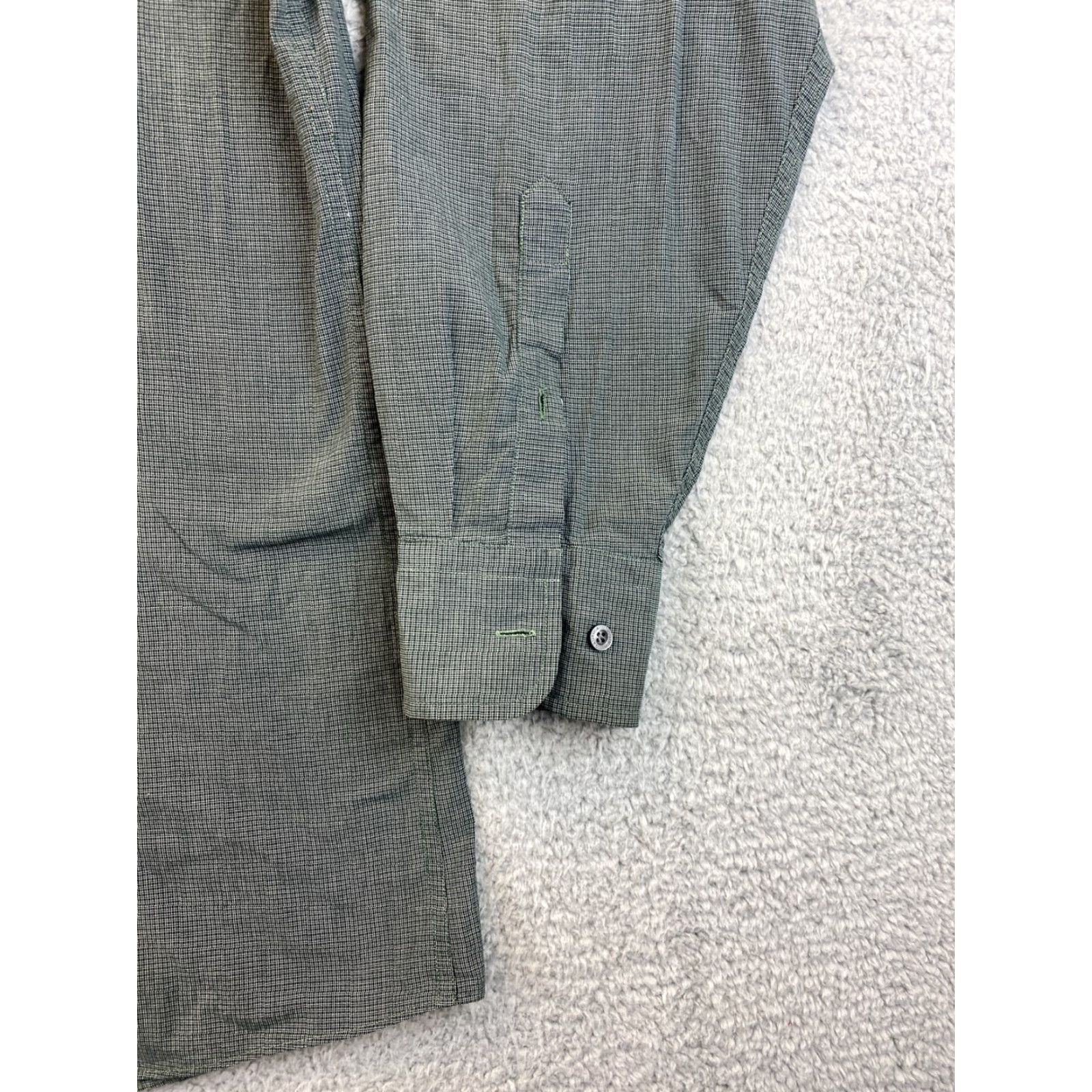 Nautica Nautica Dress Shirt Mens XL T Green Classic Fit Long Sleeve Button-Down 77-5 Size 46R - 2 Thumbnail