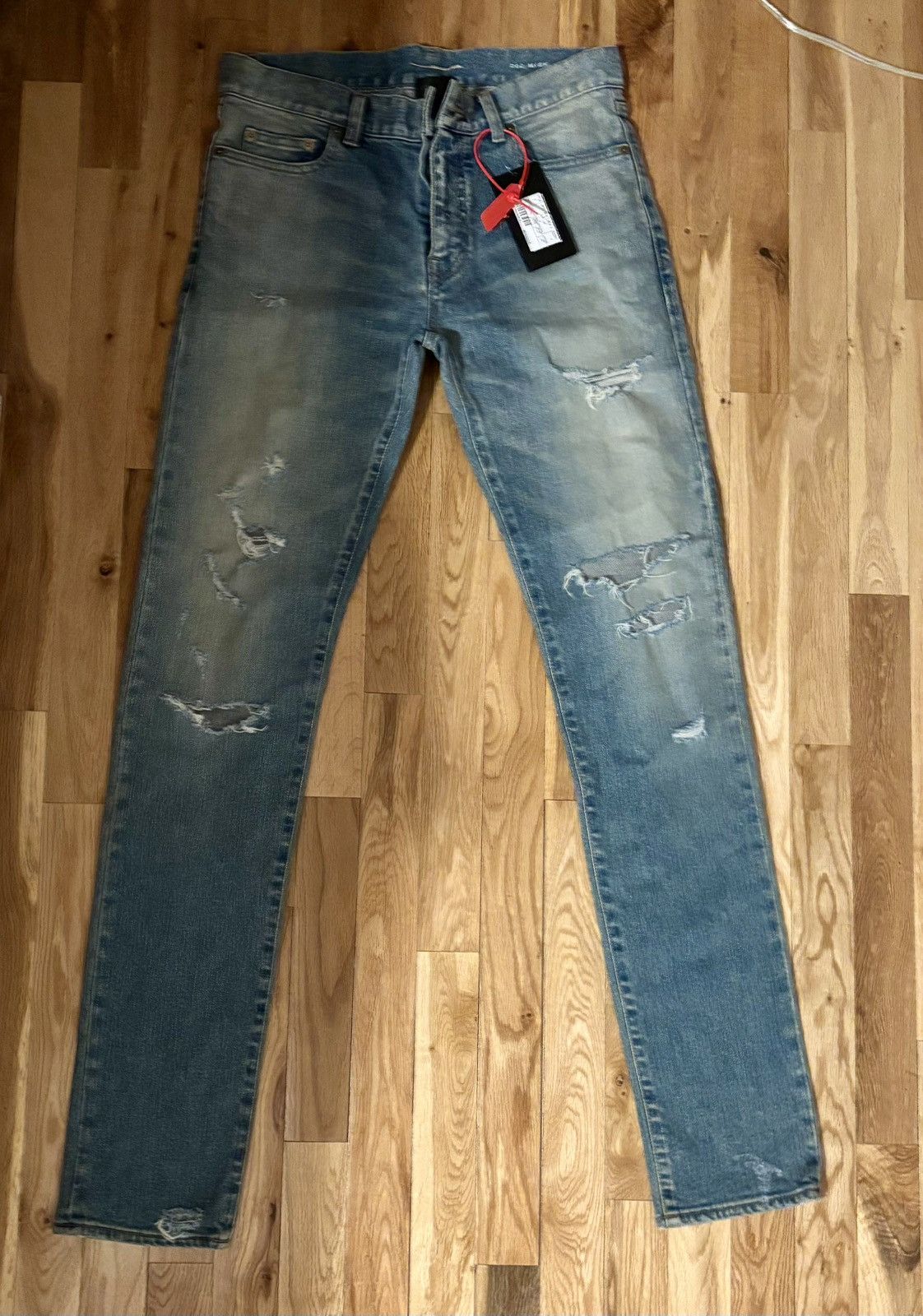 Saint Laurent Paris SLP Super Destroyed Jeans Hedi Era Rare Size US 30 / EU 46 - 1 Thumbnail