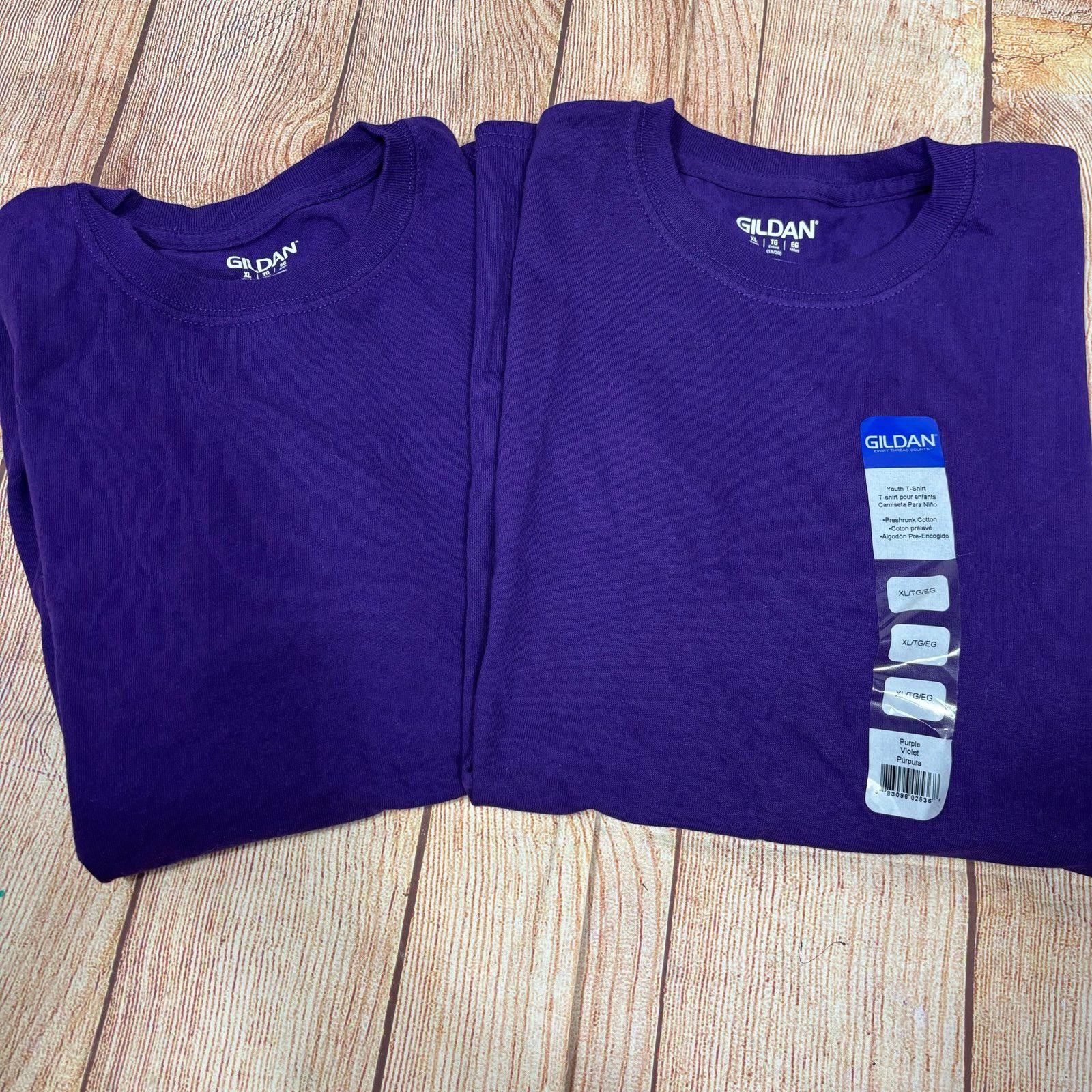 Gildan Gildan Youth XL Purple T-shirts Size US XL / EU 56 / 4 - 1 Thumbnail