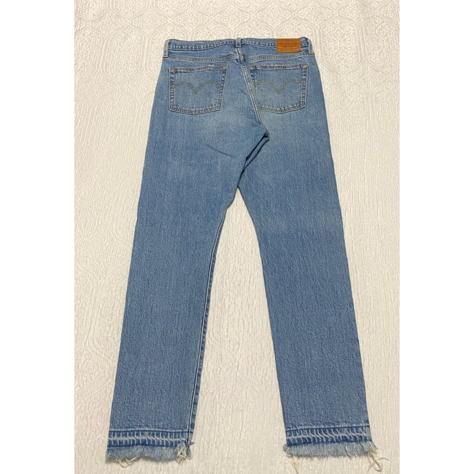 Levi's Levi's 501 Premium Skinny Jeans Womens 31×28 High Rise Button Fly Distressed Blue Size 24" / US 00 / IT 34 - 2 Thumbnail