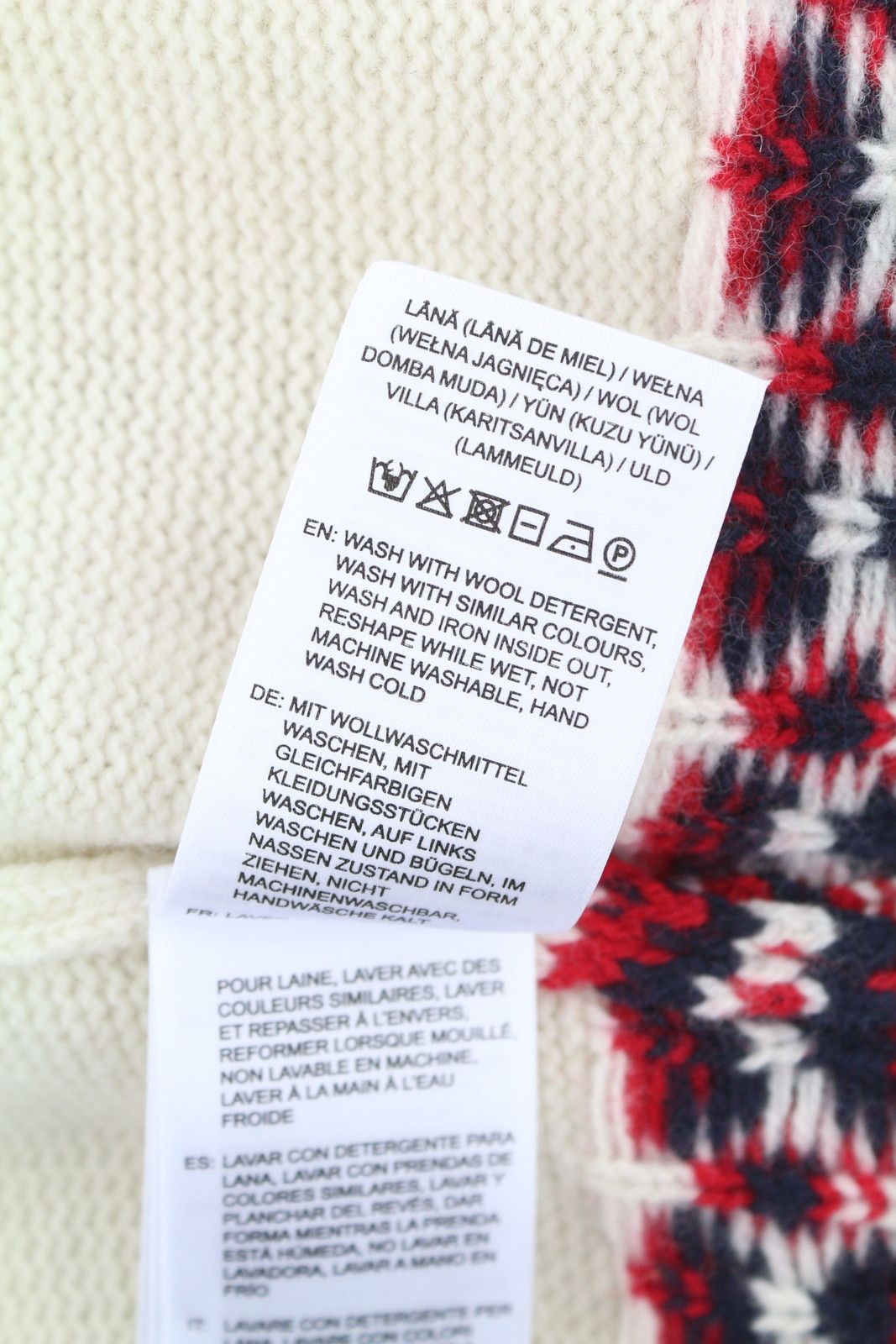 Gant HOLIDAY FAIR ISLE C-NECK XL Cream Lambswool Jumper 87249 Size US XL / EU 56 / 4 - 9 Thumbnail