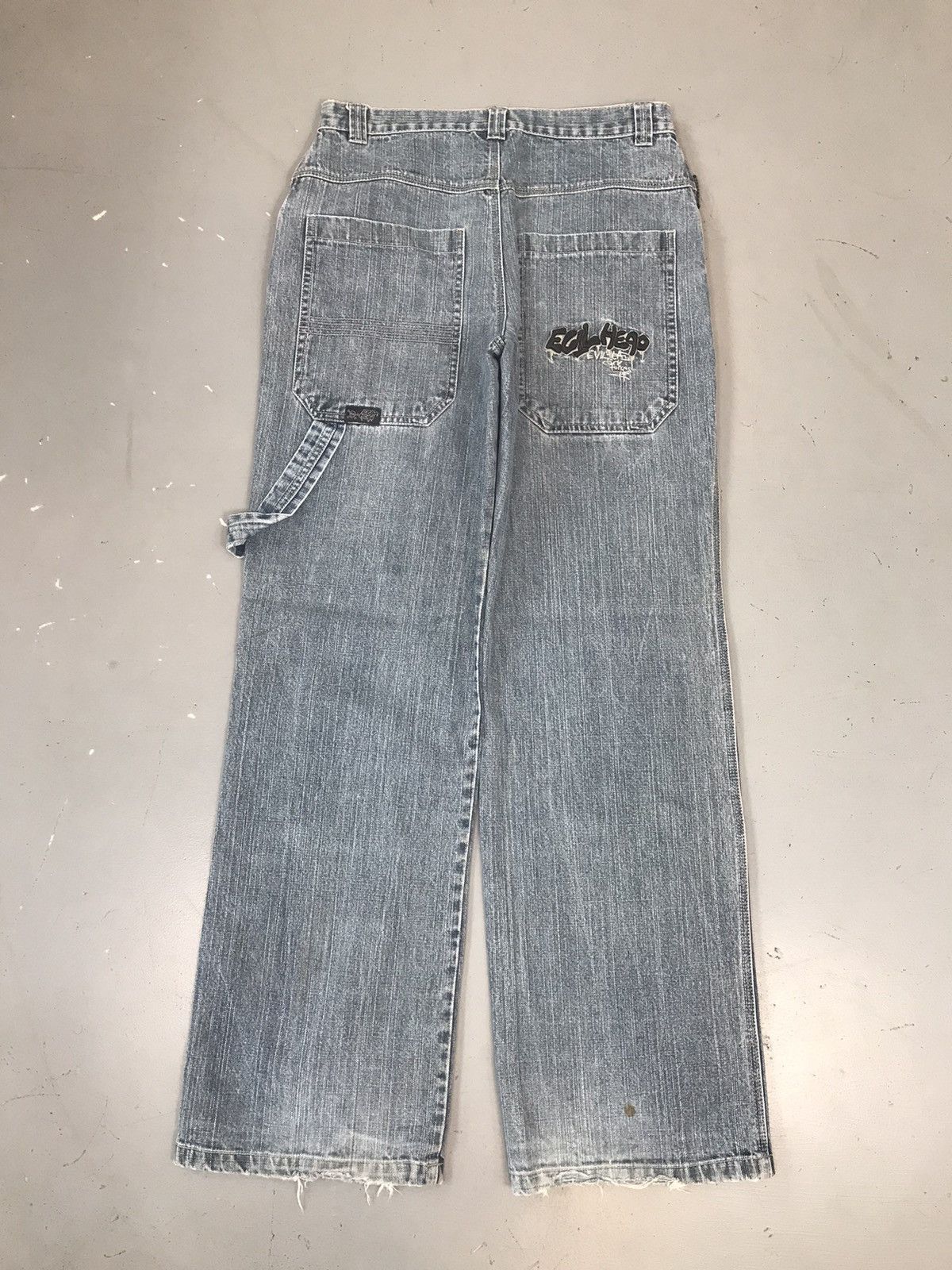 Vintage seat wear embroidered carpenter denim