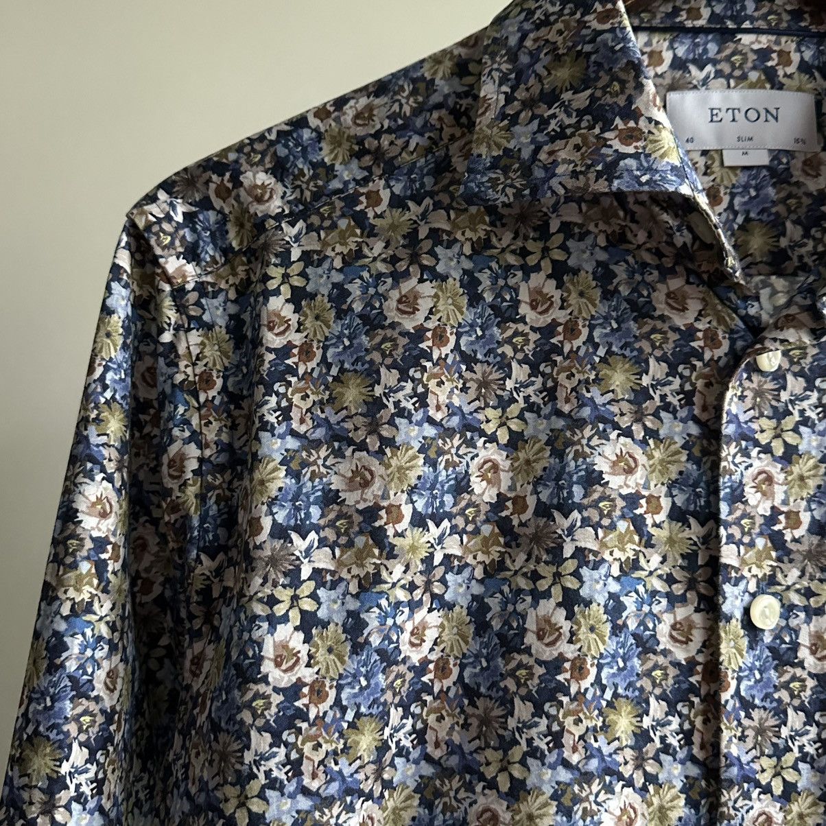 Eton ETON Allover Floral Slim Shirt Size M Size US M / EU 48-50 / 2 - 6 Thumbnail