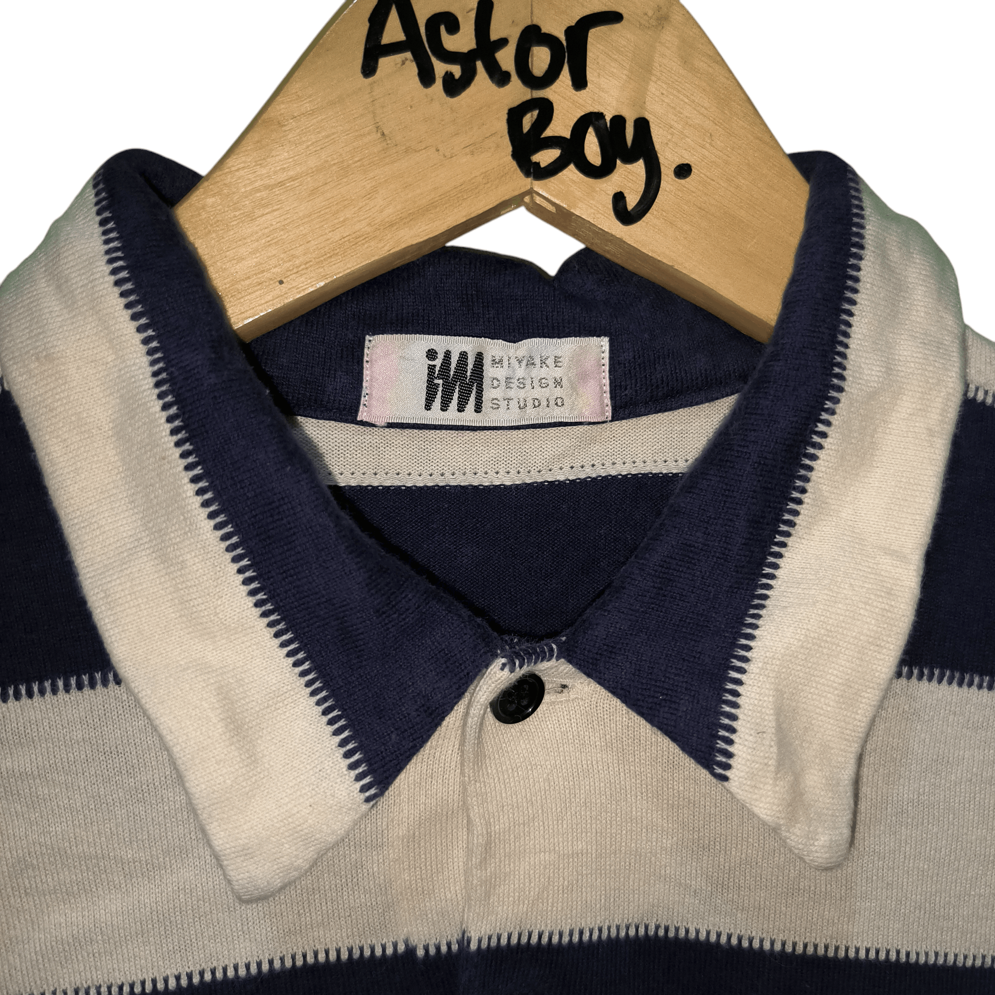 Issey Miyake × Japanese Brand Vintage Issey Miyake Stripe Polo Shirt Size US M / EU 48-50 / 2 - 2 Thumbnail
