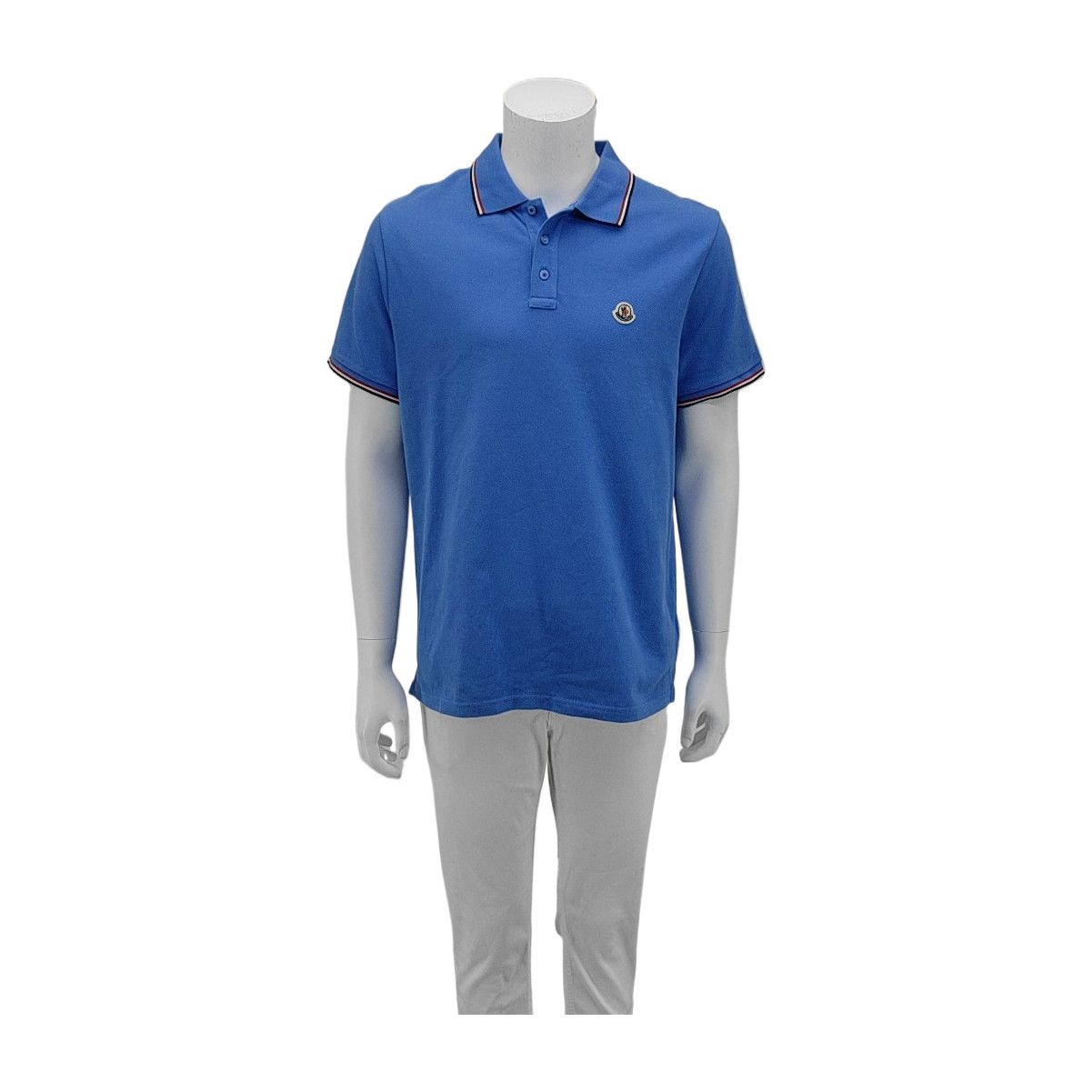 Moncler Moncler XL Blue Cotton Polo Shirt Size US XL / EU 56 / 4 - 1 Thumbnail