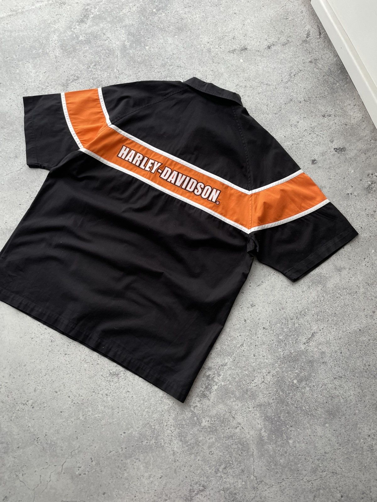 Harley Davidson VTG Harley Davidson Racing Motorcycle Big Logo Button Shirt Size US M / EU 48-50 / 2 - 2 Thumbnail