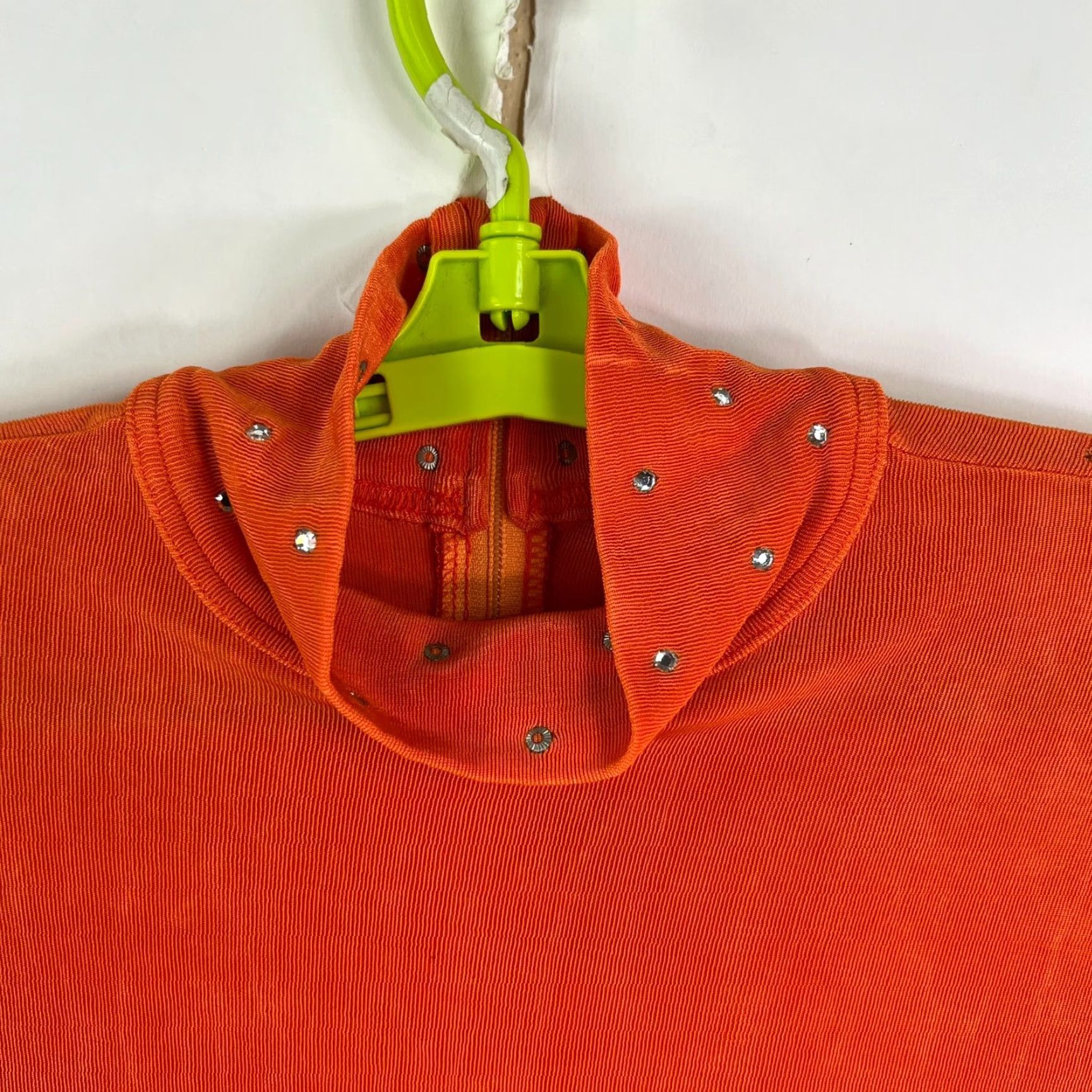 Vintage Isabel Bodysuit Orange Studded Mock Neck Women's M Blouse/Top (Regular) Size M / US 6-8 / IT 42-44 - 3 Thumbnail