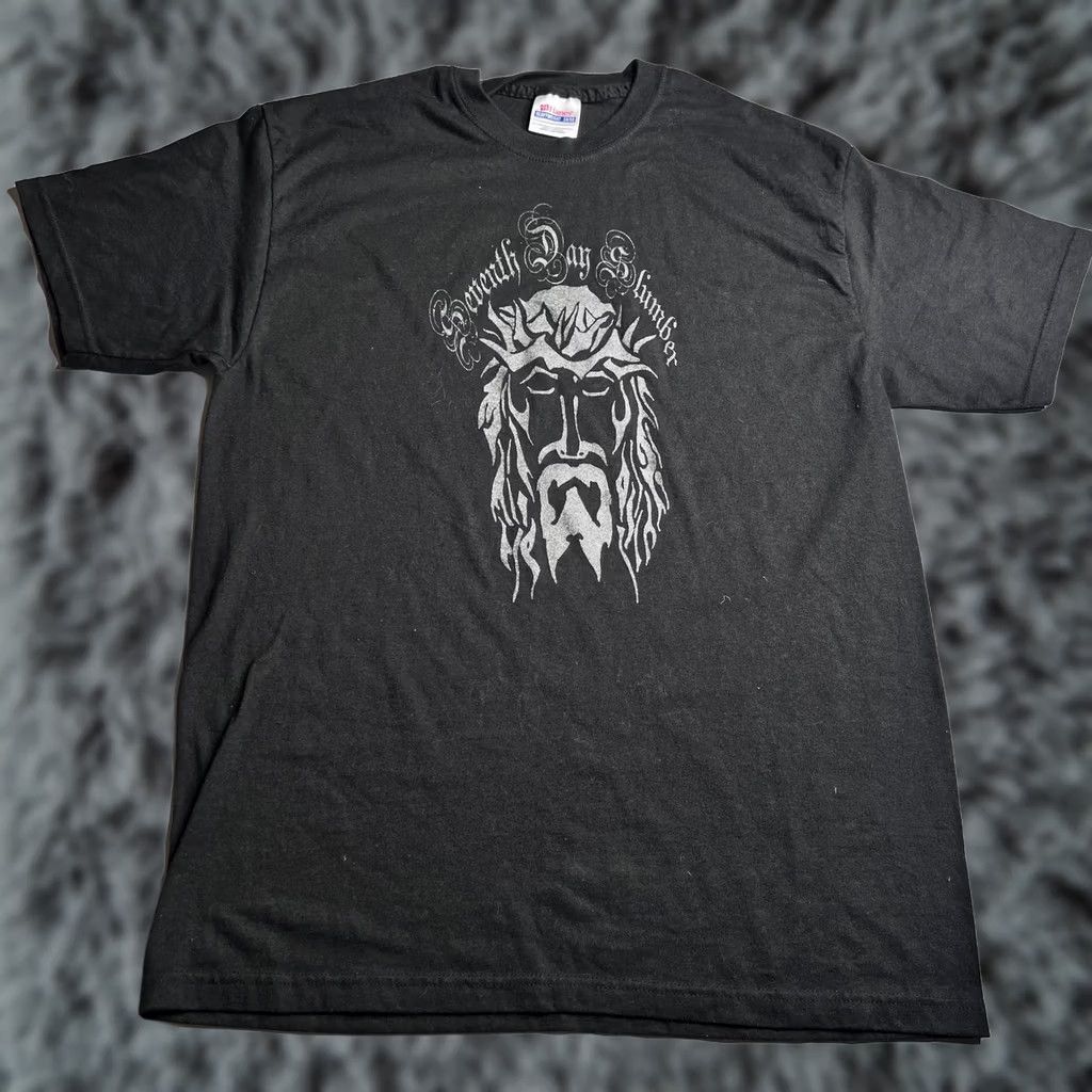 Hanes Seventh Day Slumber Shirt Mens L Black Jesus Christian Band Graphic Tee Hanes Size US L / EU 52-54 / 3 - 1 Thumbnail