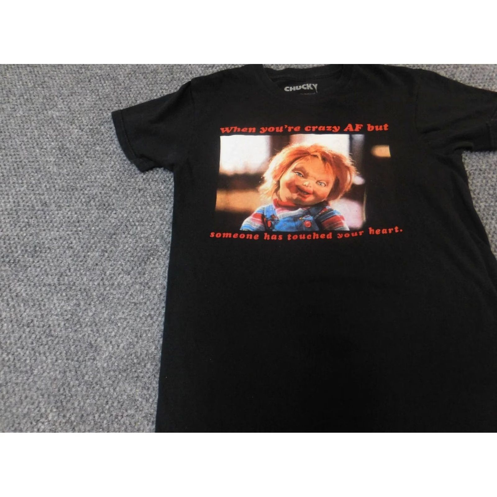 Vintage Chucky Shirt Small Mens Black Short Sleeve Crew Neck Logo T-Shirt Classic 90s Movie Vintage No Size US S / EU 44-46 / 1 - 3 Thumbnail