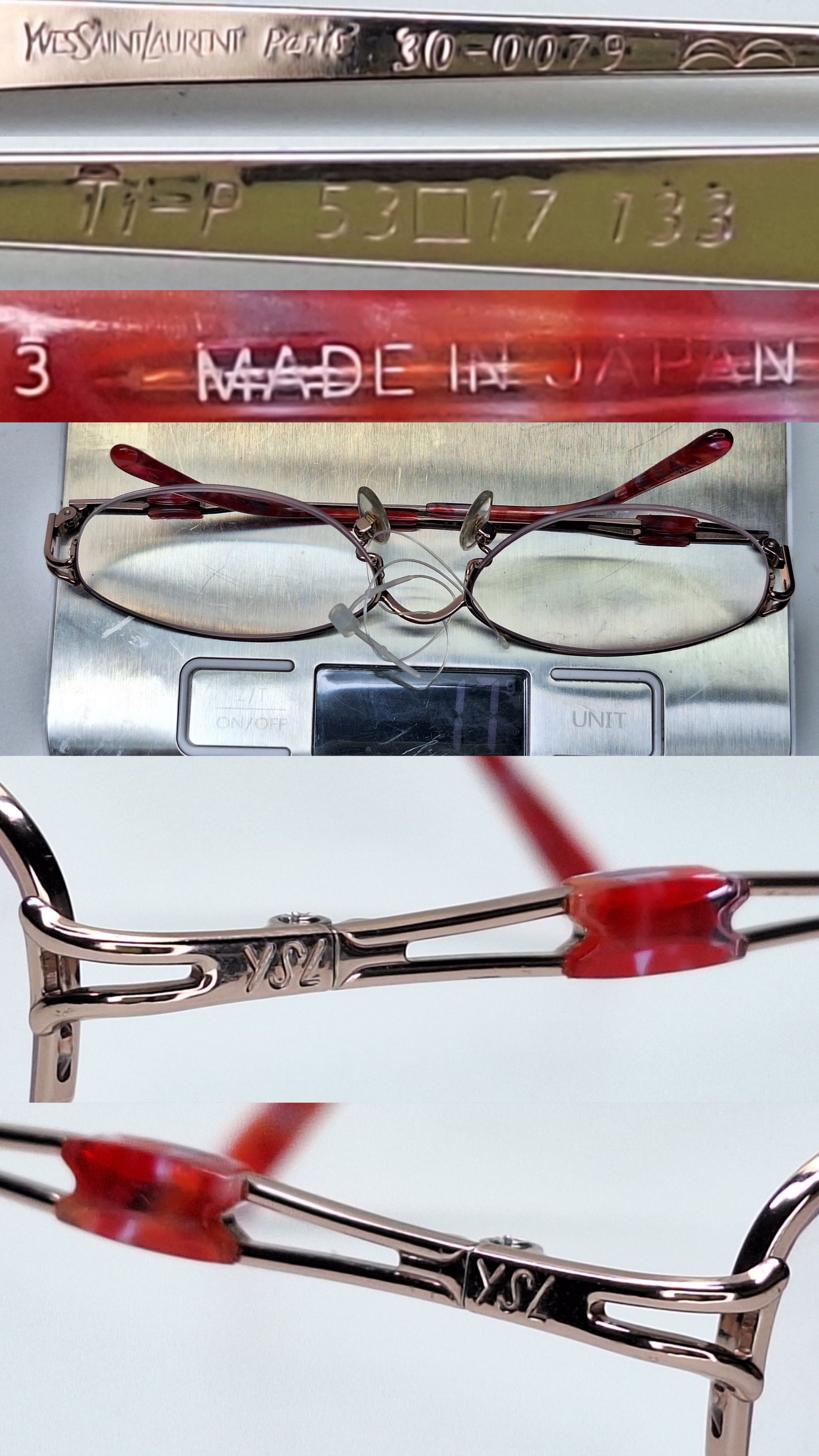 Yves Saint Laurent Yves Saint Laurent 30-0079 PureTitan Half-Rimless Eyeglasses Size ONE SIZE - 6 Thumbnail