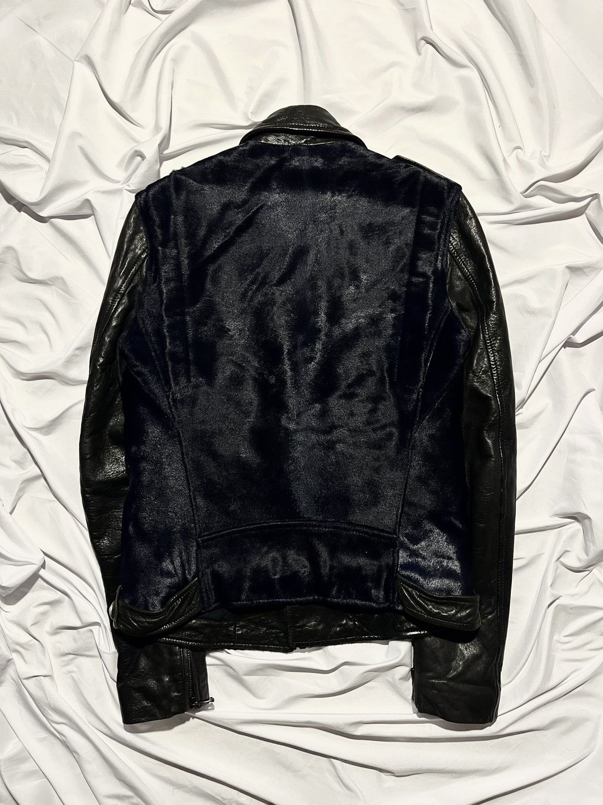 Balmain BALMAIN AW 2012 "MIDNIGHT BLUE" CALF SKIN/HAIR JACKET Size US S / EU 44-46 / 1 - 11 Thumbnail