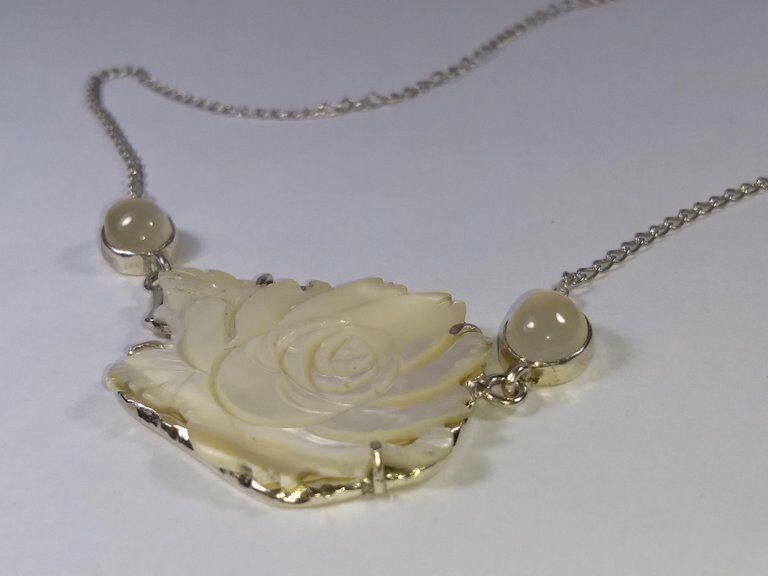 Designer Alberto Mexican Handmade Moonstone Sterling Silver Necklace Size ONE SIZE - 4 Thumbnail