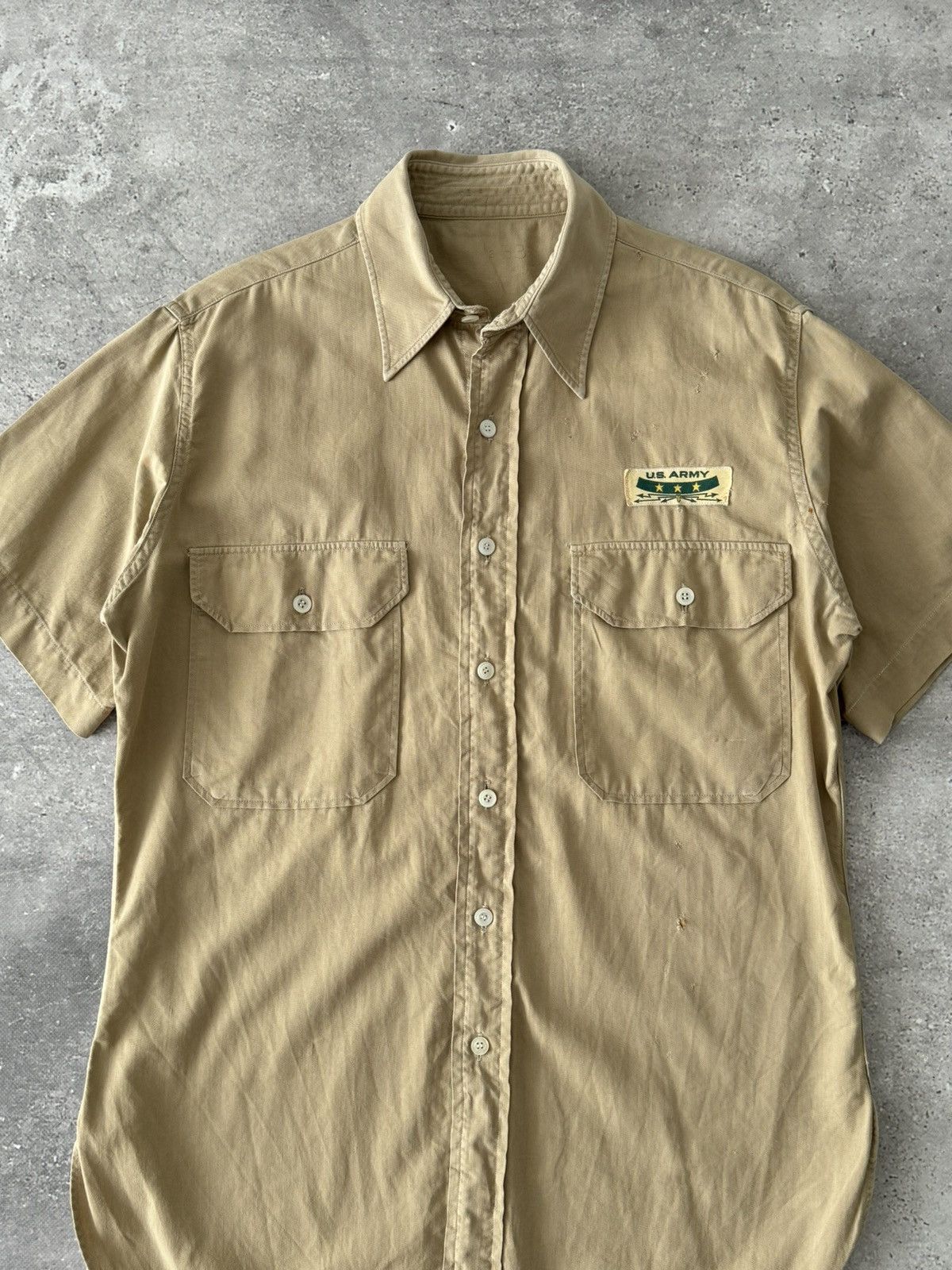 Other Antique WW2 US Army Summer Short Sleeve Button Shirt Size US M / EU 48-50 / 2 - 3 Thumbnail
