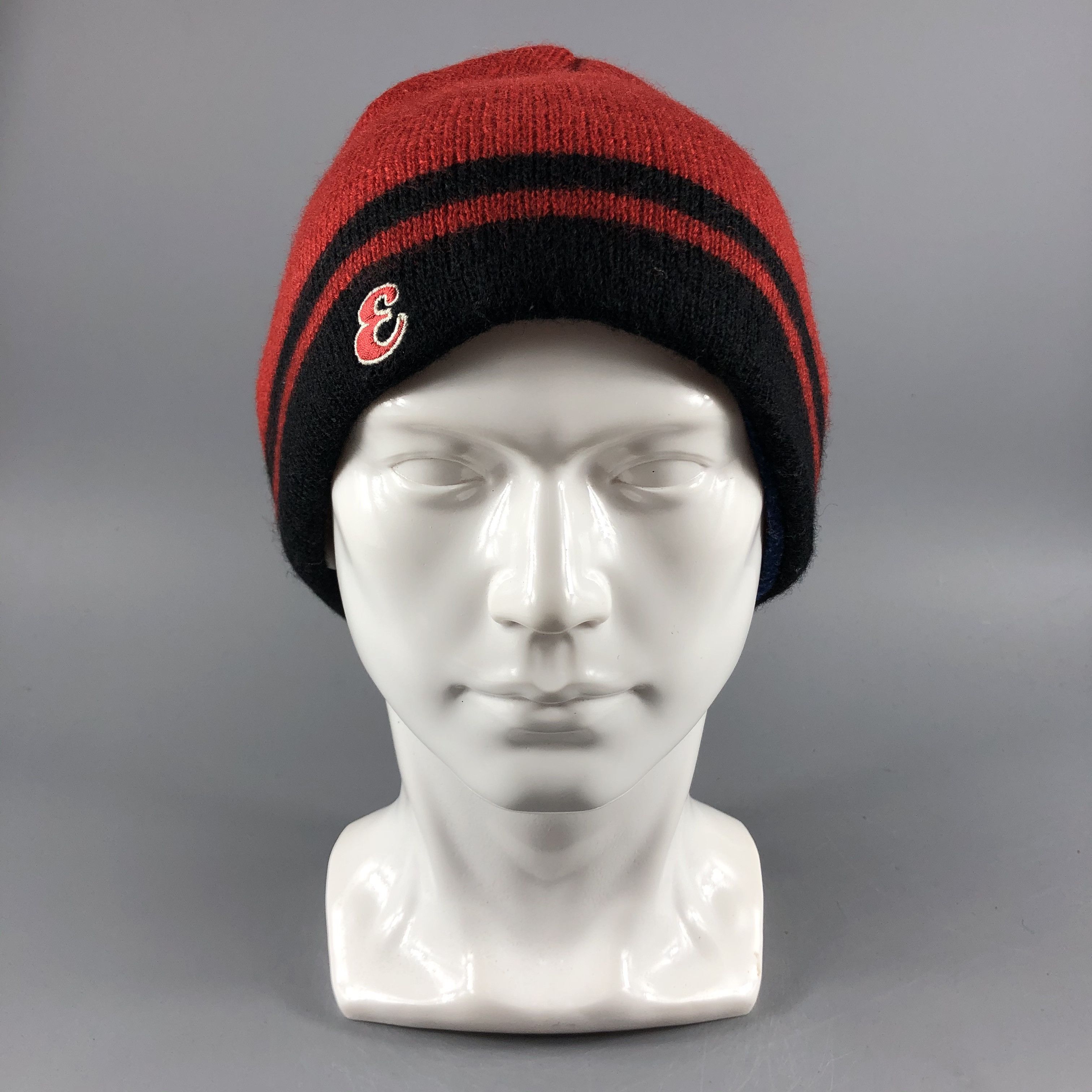 image of Vintage Hats Wool Beanie Stripe Snow Cap B343, Men's