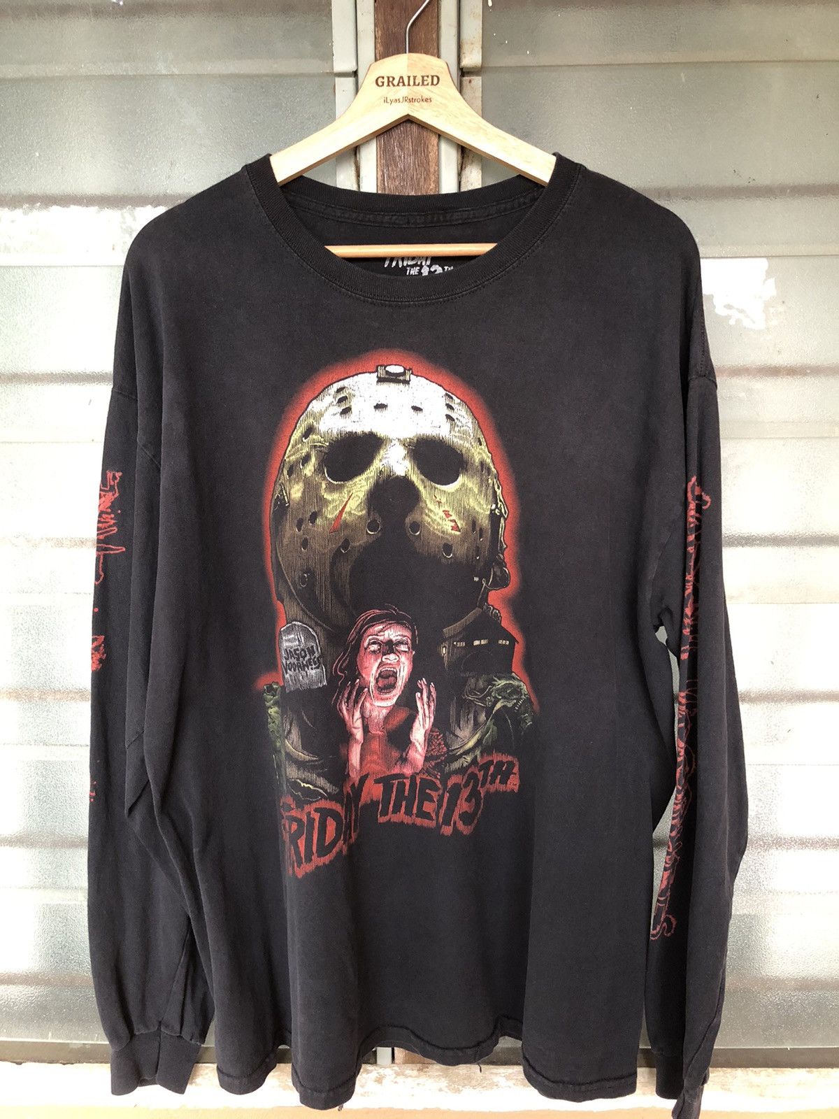Expert Horror Vintage Friday The 13th Movie Jason Voorhess Long Sleeve Tee Size US XL / EU 56 / 4 - 4 Thumbnail
