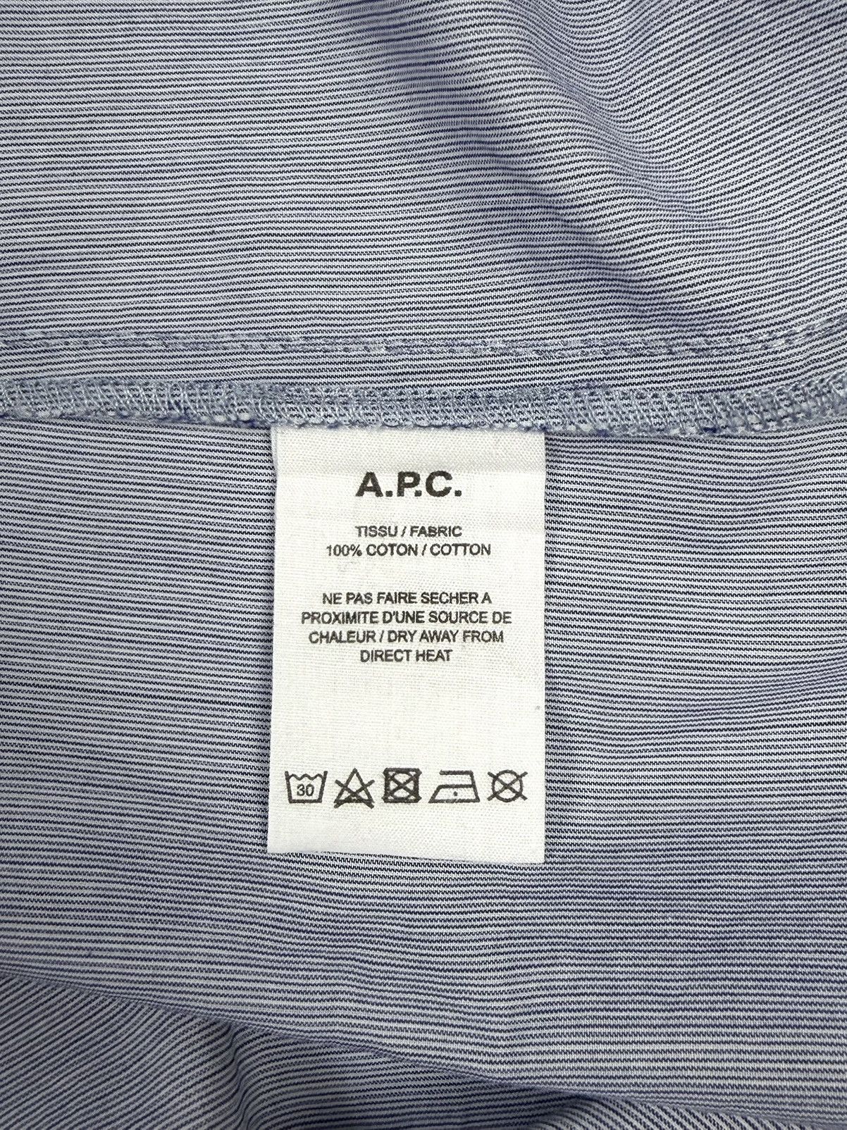 A.P.C. A.P.C. Light Blue Striped Cotton Button Up Shirt Blouse Size M / US 6-8 / IT 42-44 - 18 Thumbnail