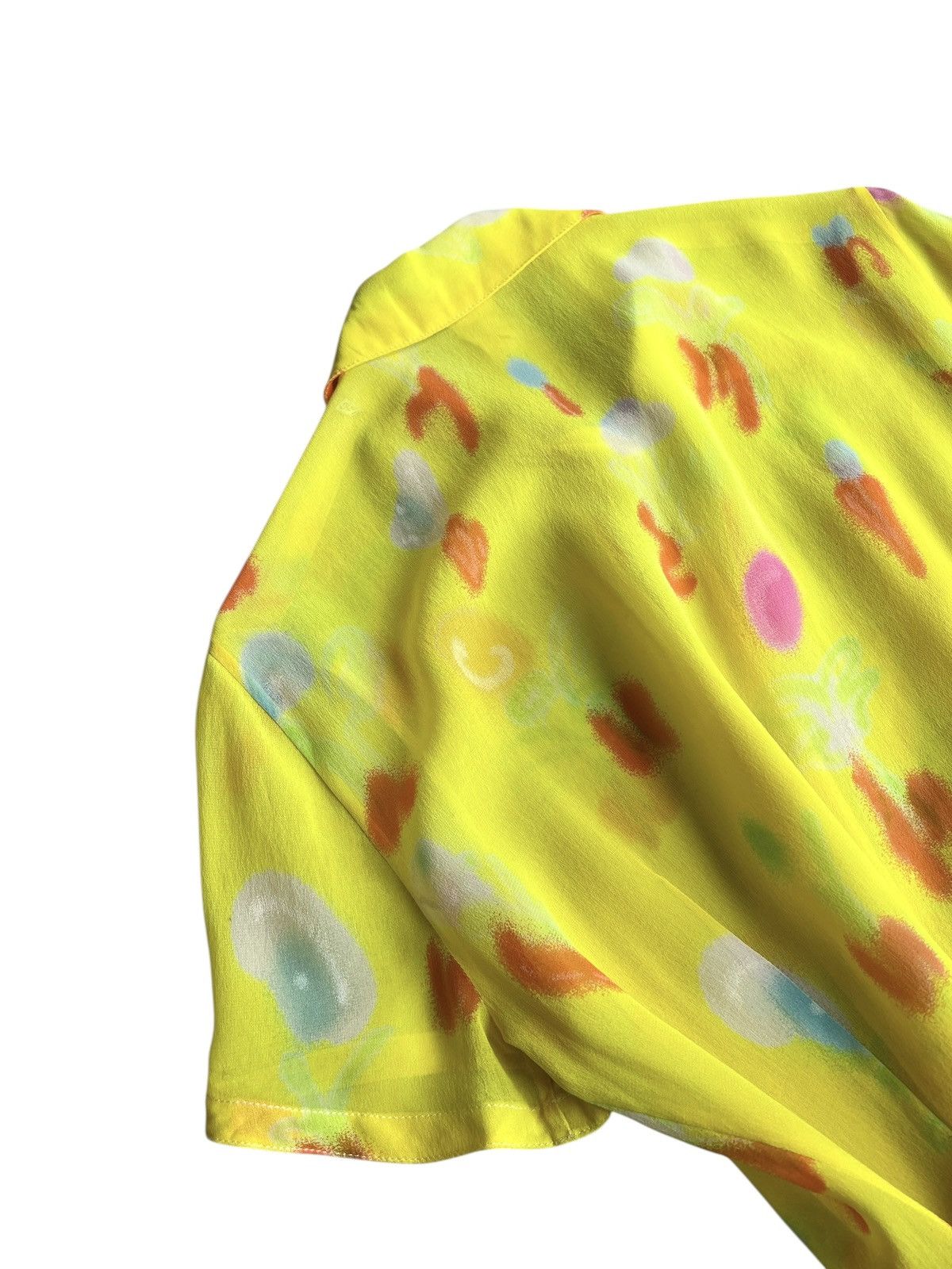Versace SS1996 Gianni Versace Neon Yellow Spray Paint Silk Blouse Size S / US 4 / IT 40 - 11 Thumbnail