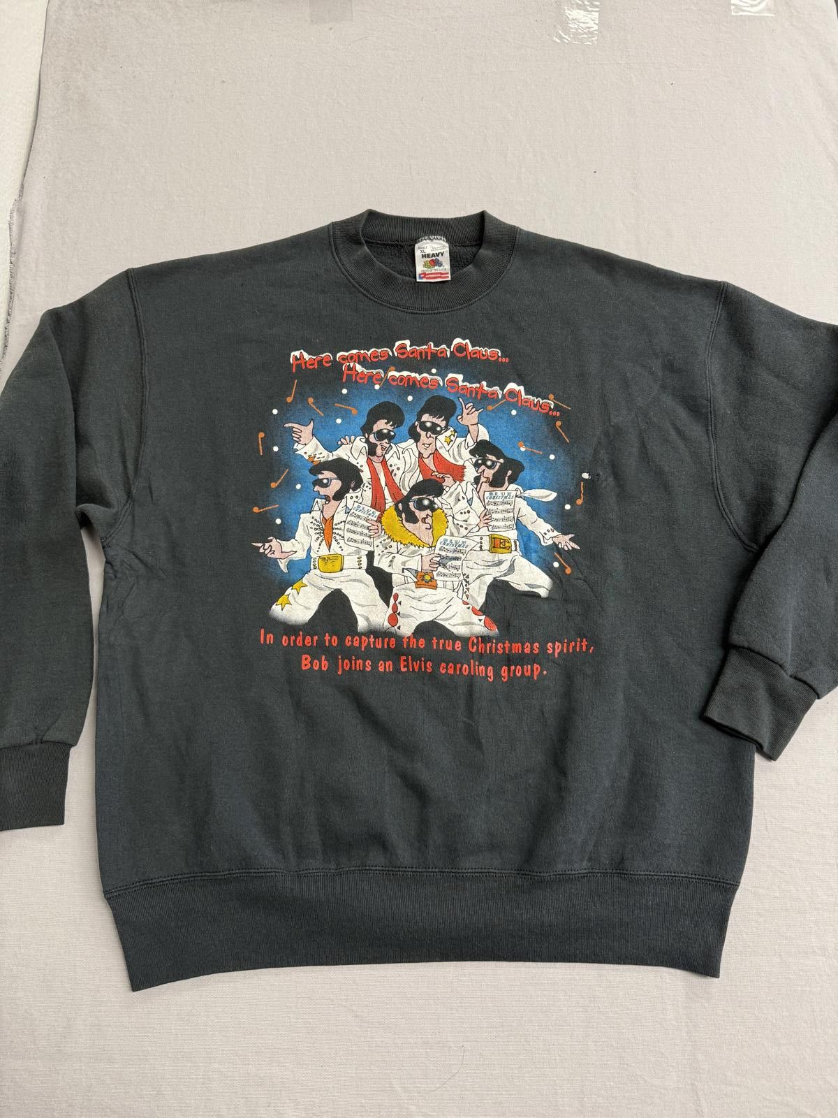 Fruit Of The Loom Vintage Elvis Impersonator Crew Elvis Presley Santa Claus XL Size US XL / EU 56 / 4 - 1 Thumbnail
