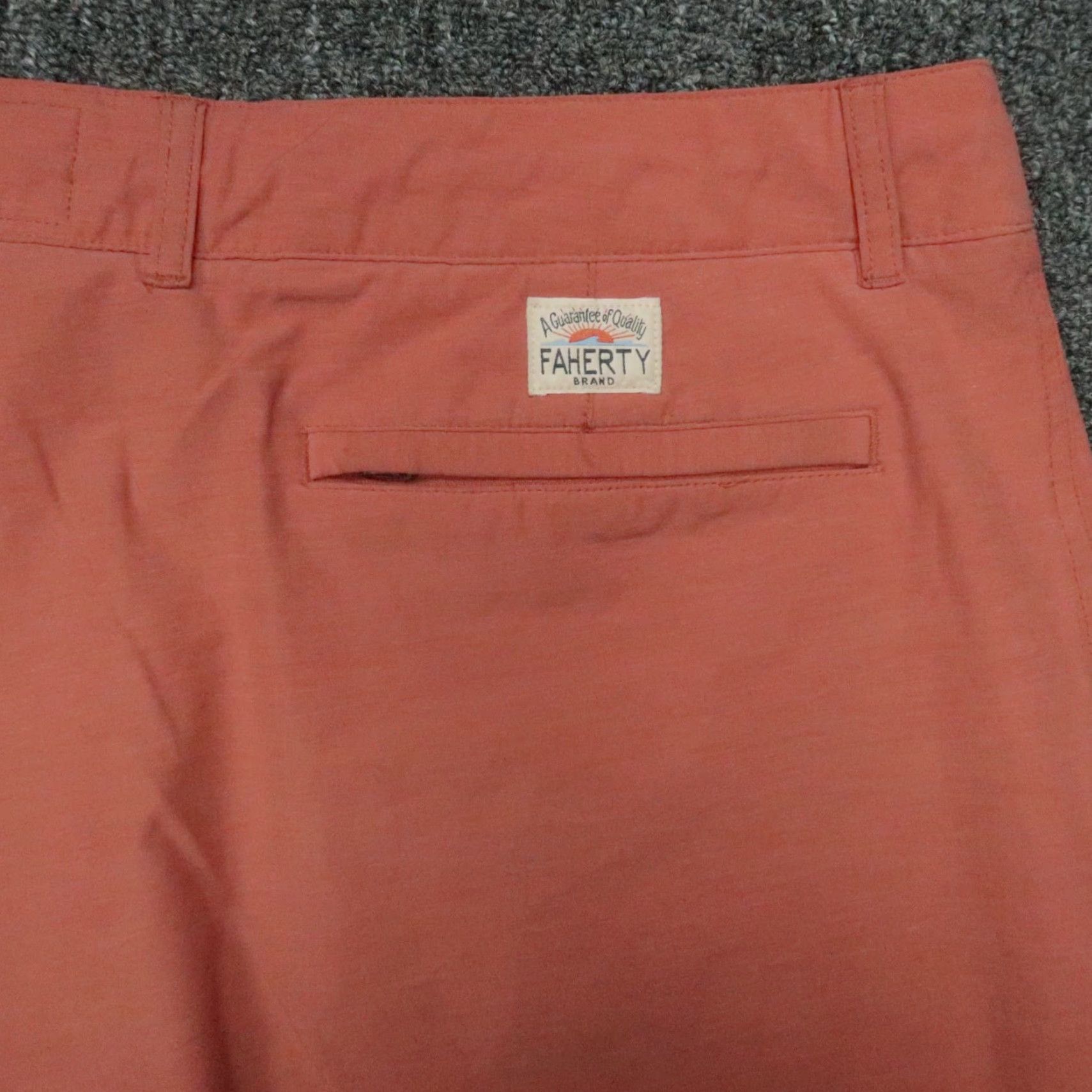 Faherty Faherty Shorts Mens 38 Orange Red All Day Chino Stretch Lightweight Pocket Zip 9in Inseam Casual Travel Regular Mens Size US 38 / EU 54 - 4 Thumbnail