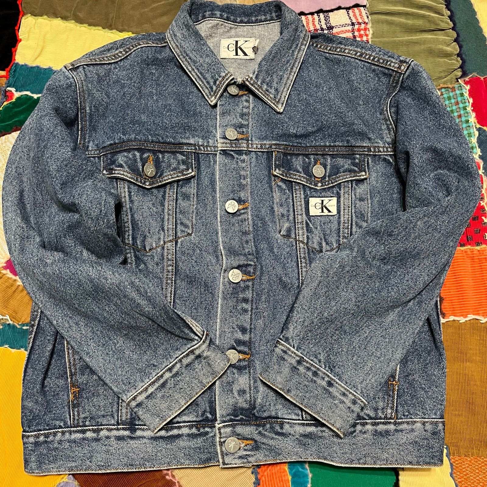 Vintage Calvin Klein Medium Washed Denim Trucker Jacket L