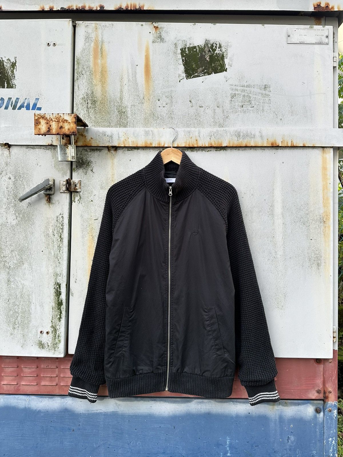 Adidas 👹Adidas Knitted Sleeves Bomber Jacket Size US L / EU 52-54 / 3 - 2 Thumbnail