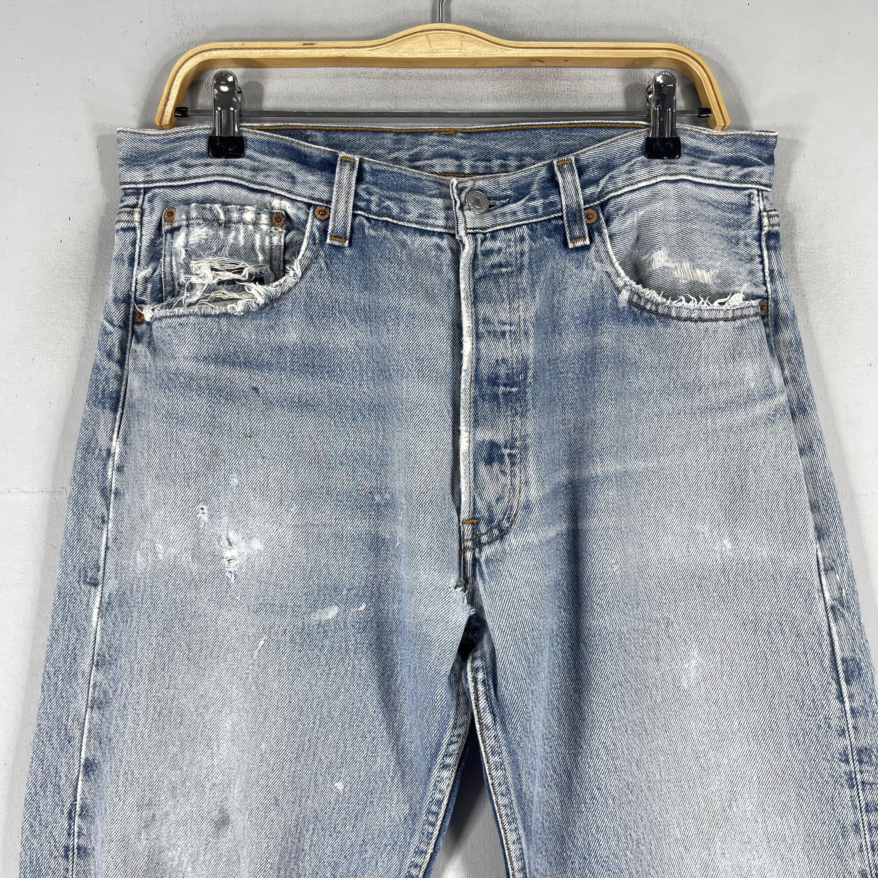 Levi's × Vintage W33 L30 Vintage Levis 501 Usa Distressed Knee Ripped Jeans Size US 33 - 2 Thumbnail