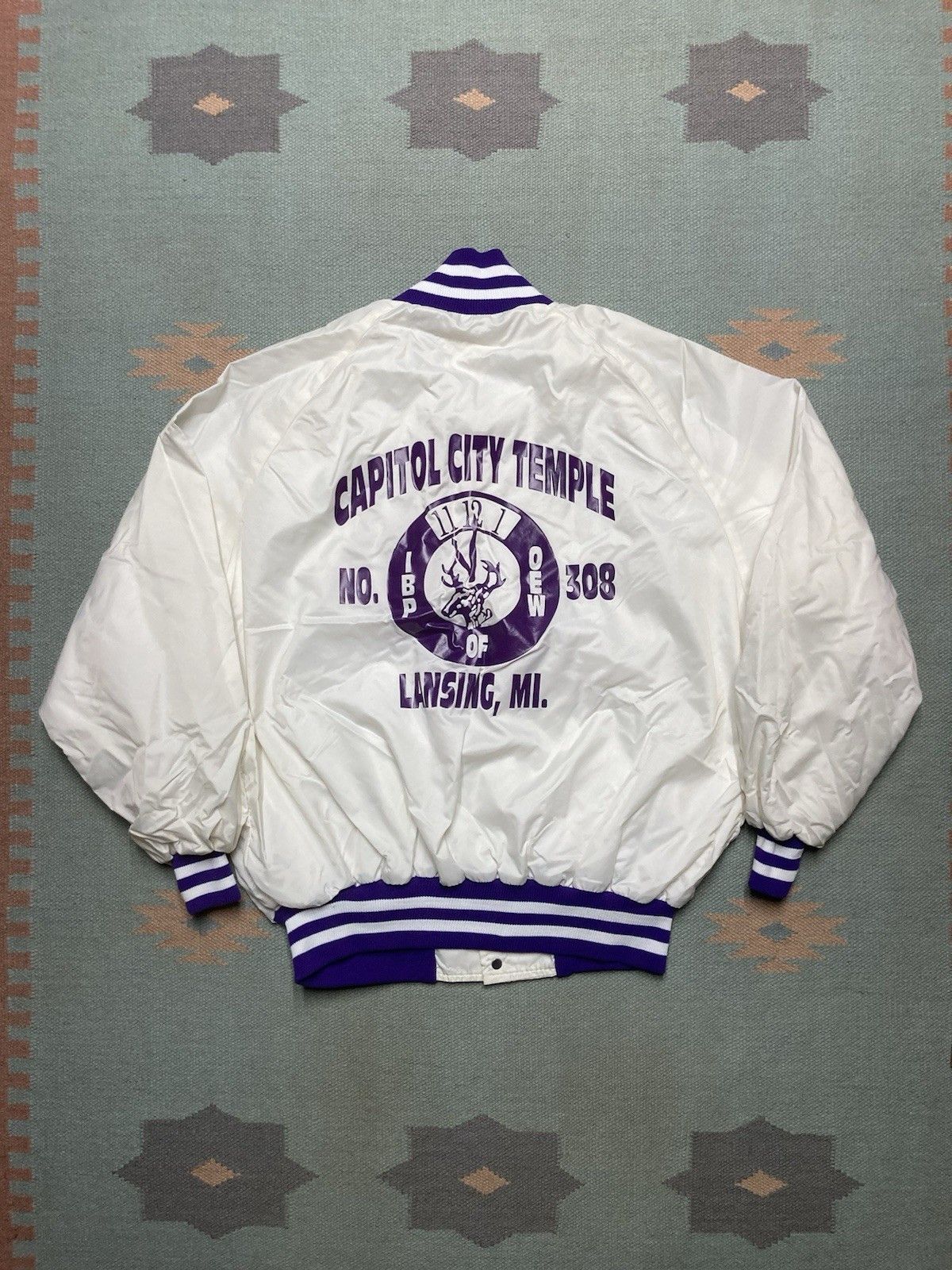 Vintage 80s bomber jacket IBPOEW order of elks Lansing Michigan XL Size US XL / EU 56 / 4 - 1 Thumbnail