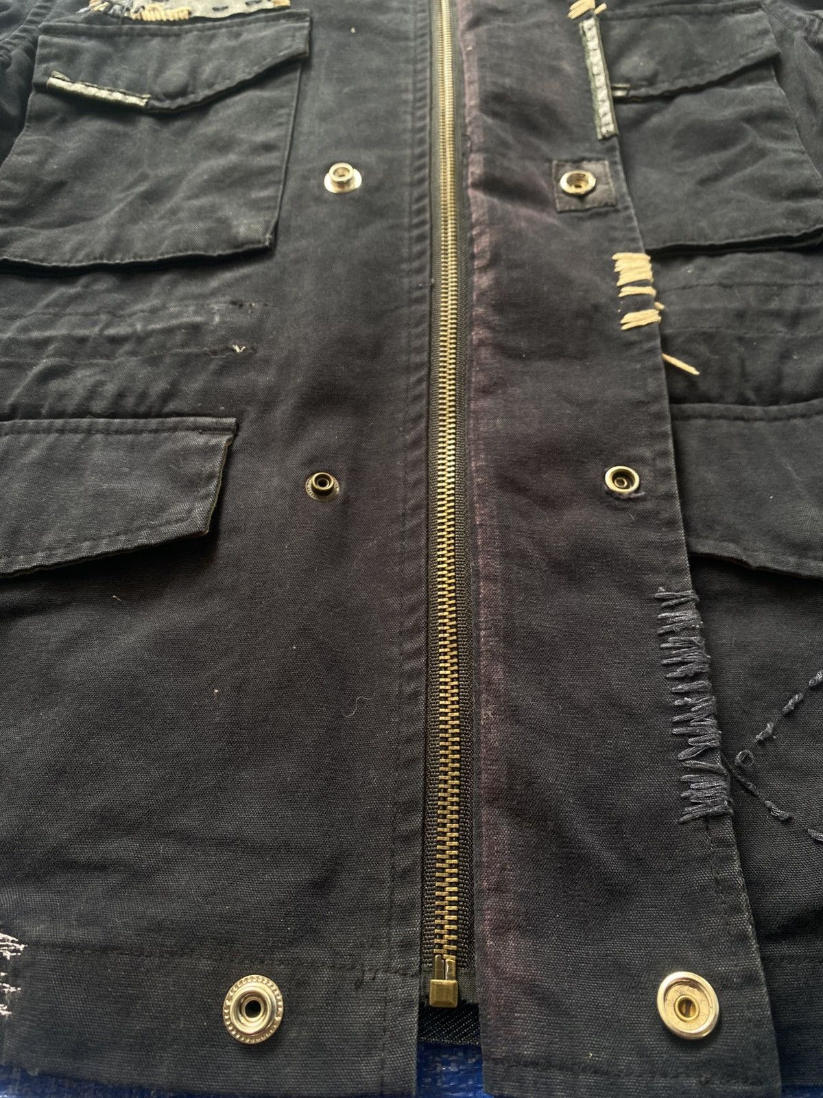Japanese Brand Slow Wear M-65 Custom Patchwork Field Jacket Size US S / EU 44-46 / 1 - 10 Thumbnail