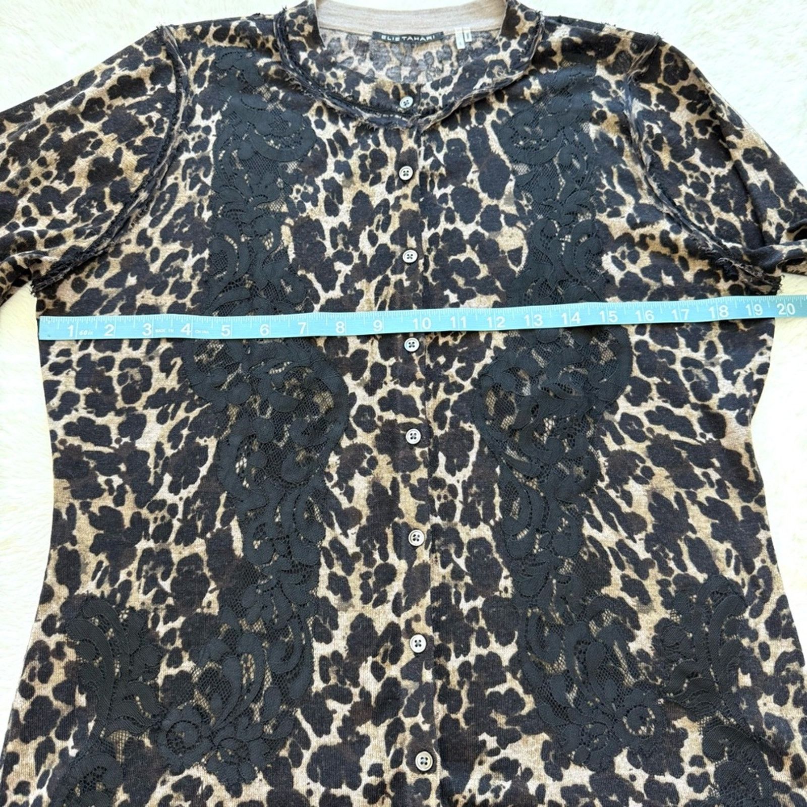 Elie Tahari Elie Tahari leopard print wool cardigan size L Size L / US 10 / IT 46 - 6 Thumbnail