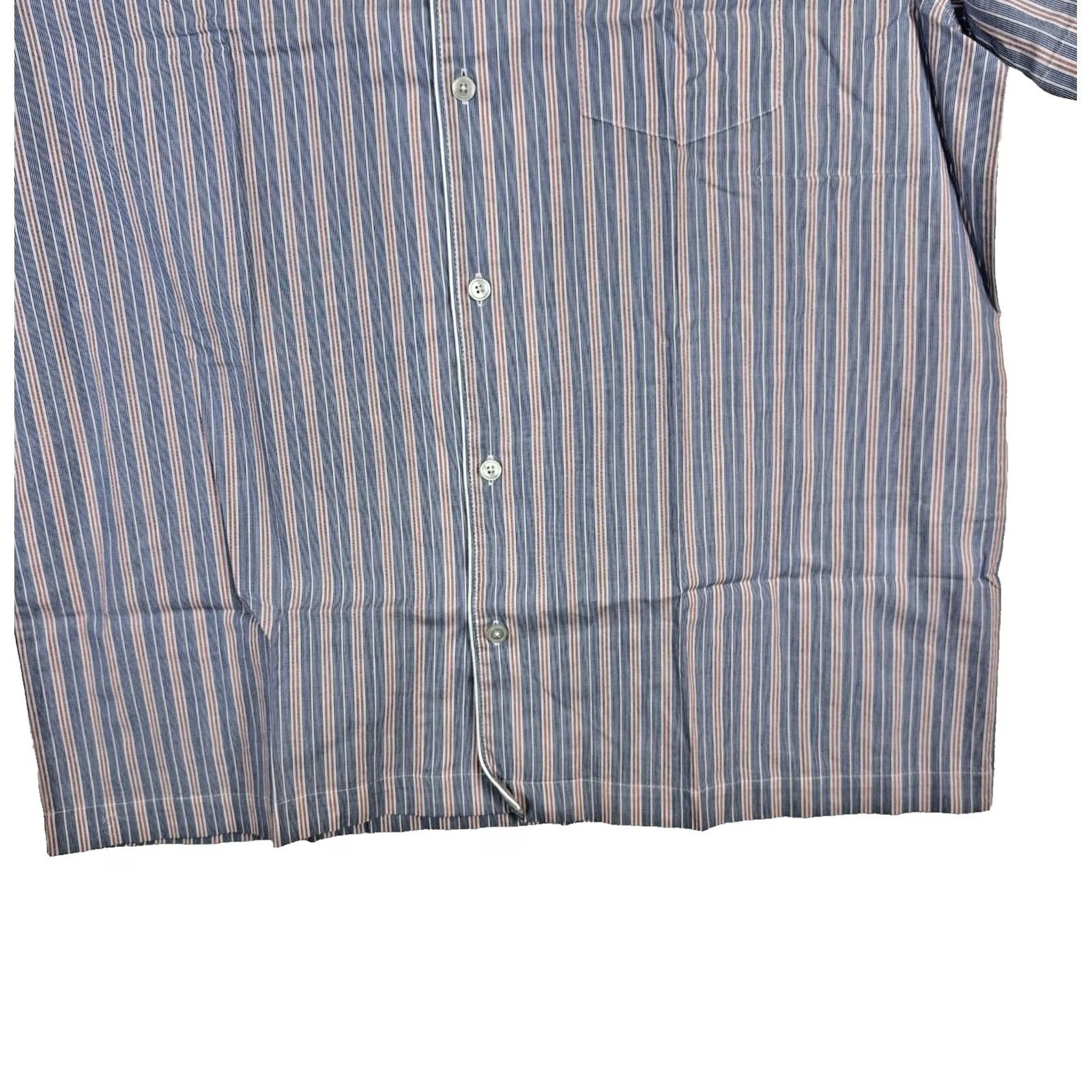 J.Crew J.CREW Pajama Top Men’s Large Blue Stripe Short Sleeve Cotton Shirt Bu M 169 Size US L / EU 52-54 / 3 - 4 Thumbnail
