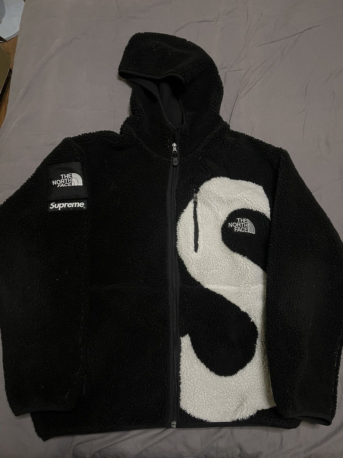 Pre-owned Supreme X The North Face Supreme Tnf The North Face S Logo Fleece Jacket In Black