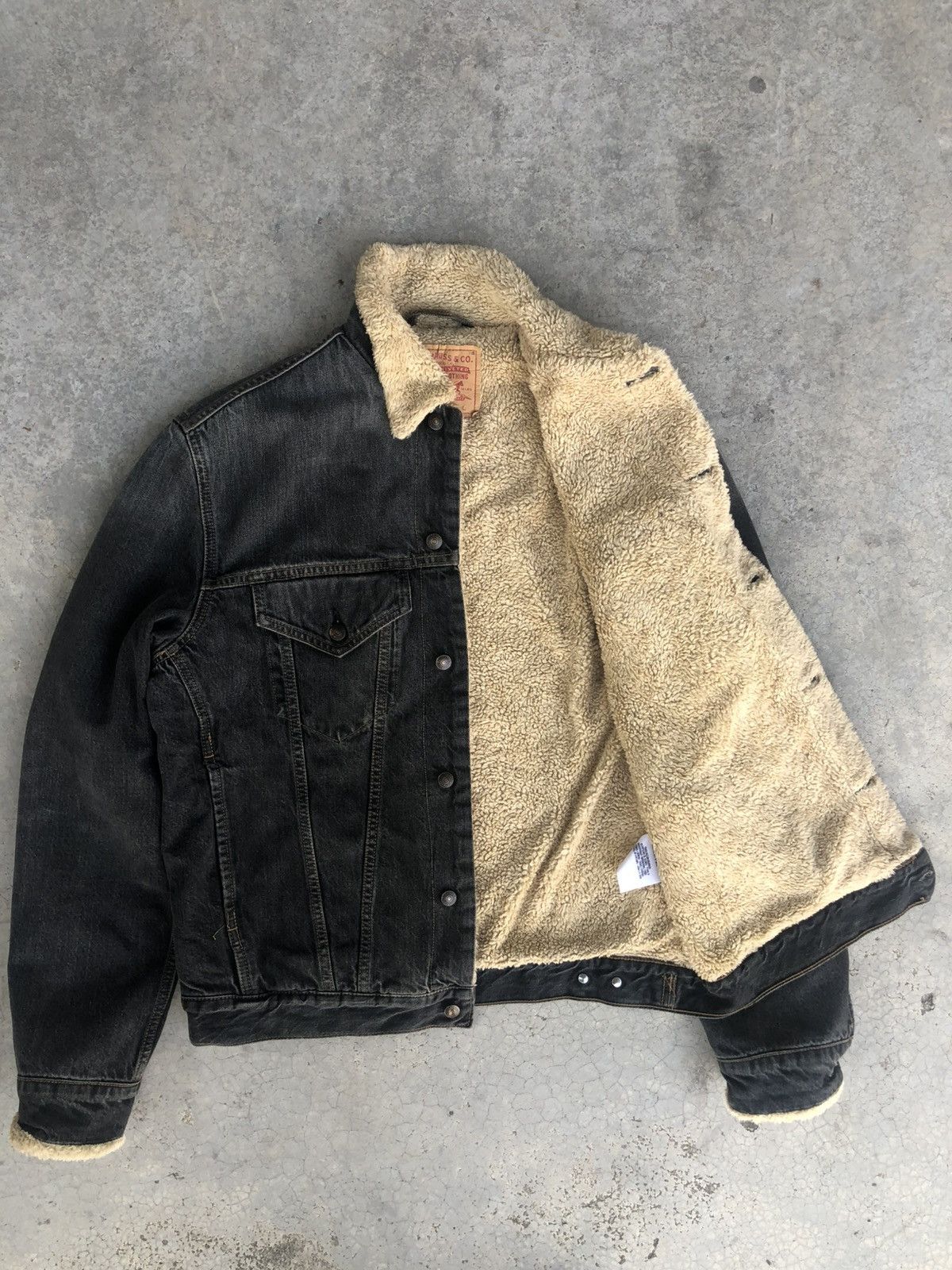 Levi's Y2k Levis Sherpa Lined Denim Jacket Distressed Size US L / EU 52-54 / 3 - 3 Thumbnail