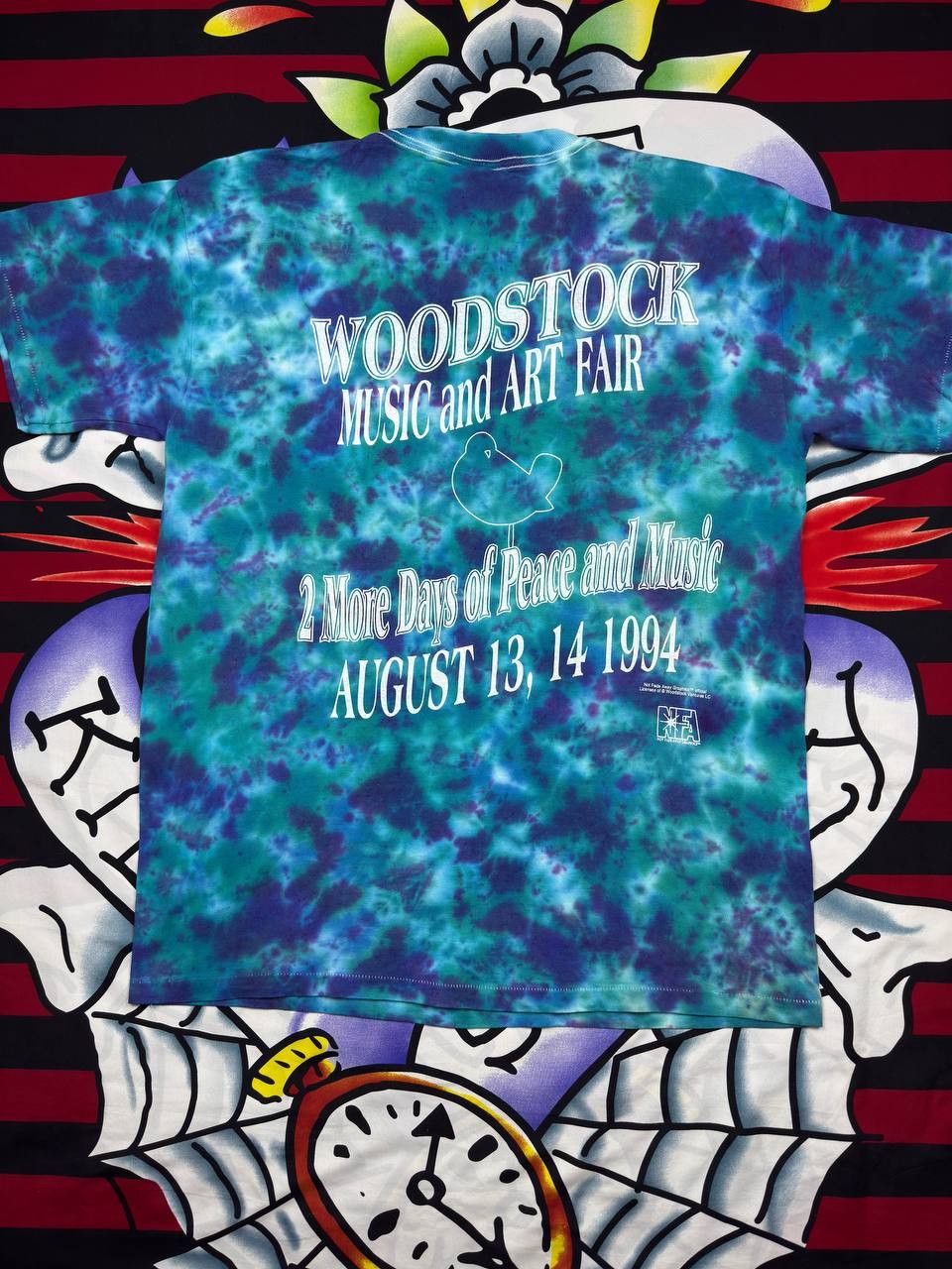 Band Tees NFA Vintage 1994 Woodstock Ventures Concert Tie Dye T-Shirt Size US XL / EU 56 / 4 - 7 Thumbnail