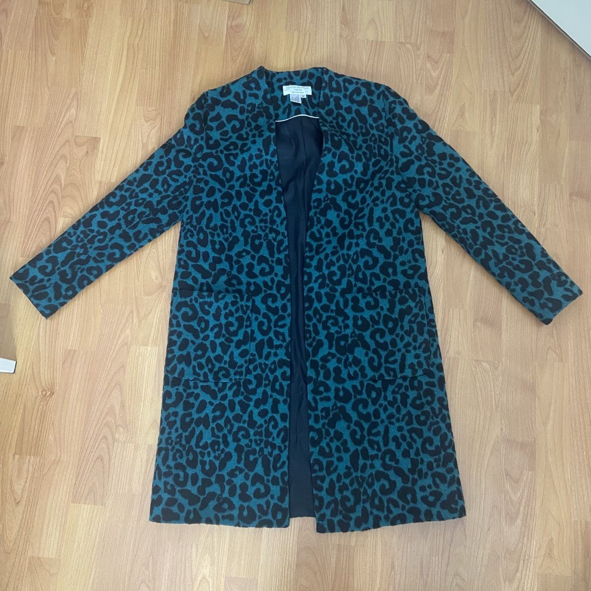 Vintage Helene Berman London Teal Leopard Print Coat Women’s Medium Size M / US 6-8 / IT 42-44 - 1 Thumbnail