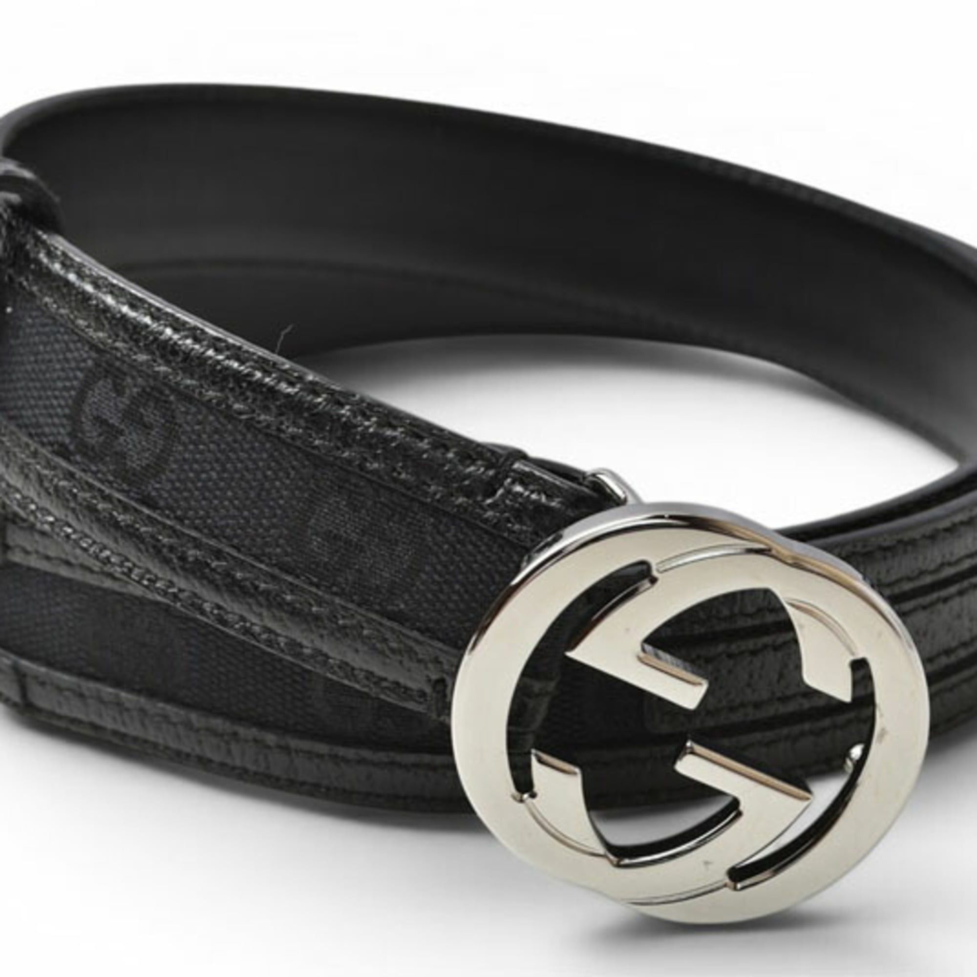 Gucci Gucci Thin Leather Belt with Bamboo Buckle Black 90/36  display picture 2