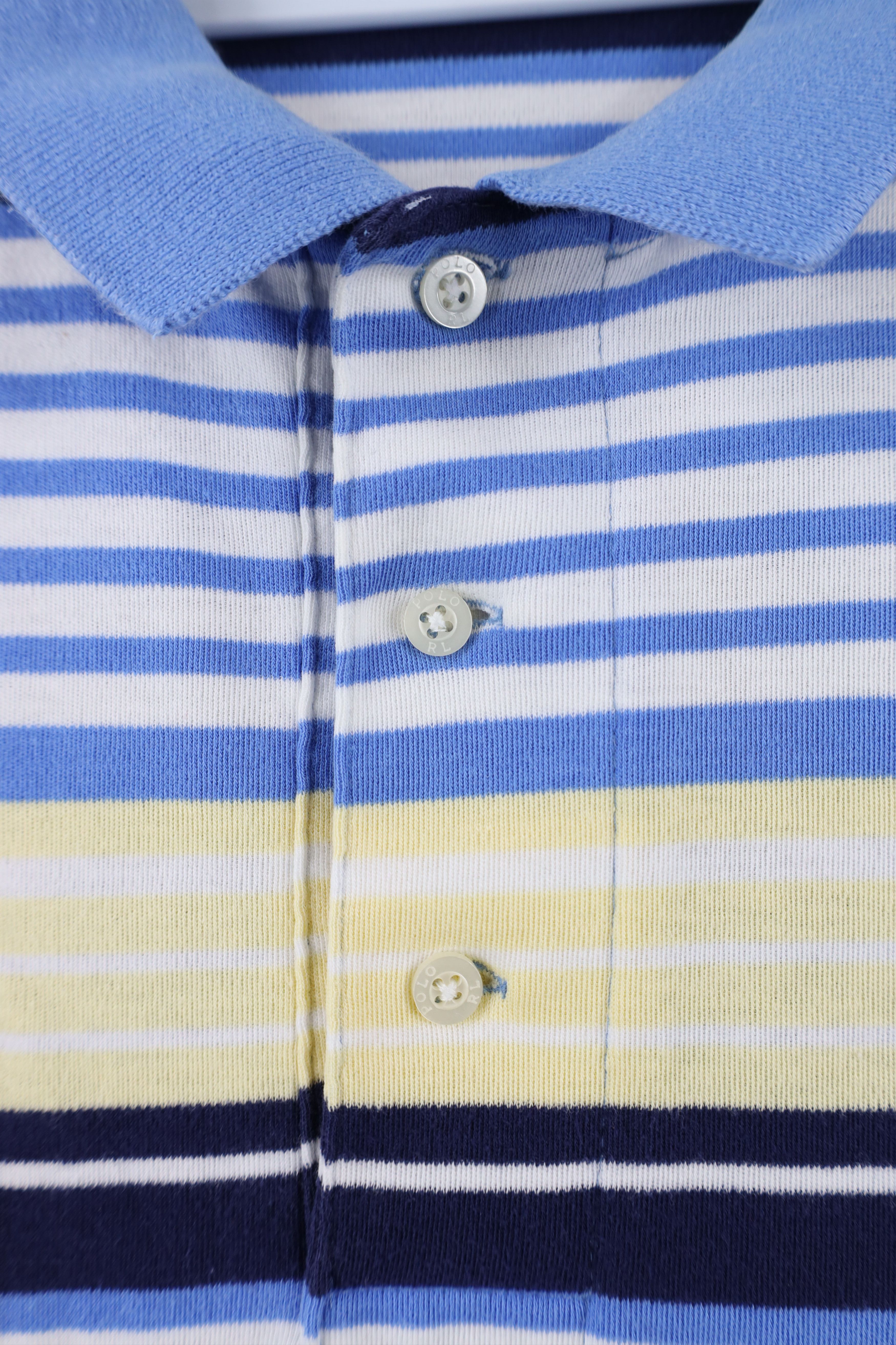 Ralph Lauren × Vintage Vintage 90s Ralph Lauren Block Knit Polo Shirt Cotton USA Size US XL / EU 56 / 4 - 5 Thumbnail