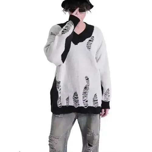 Vintage Grunge Distressed Punk Knit Sweater Size US XXL / EU 58 / 5 - 3 Thumbnail