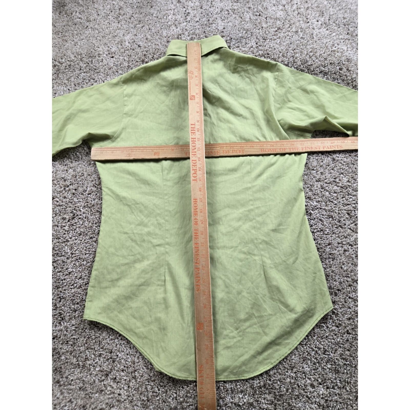 Van Heusen VINTAGE Van Heusen Shirt Men 15.5 Green Short Sleeve 70s Disco Point Collar Shirt Size US L / EU 52-54 / 3 - 7 Thumbnail