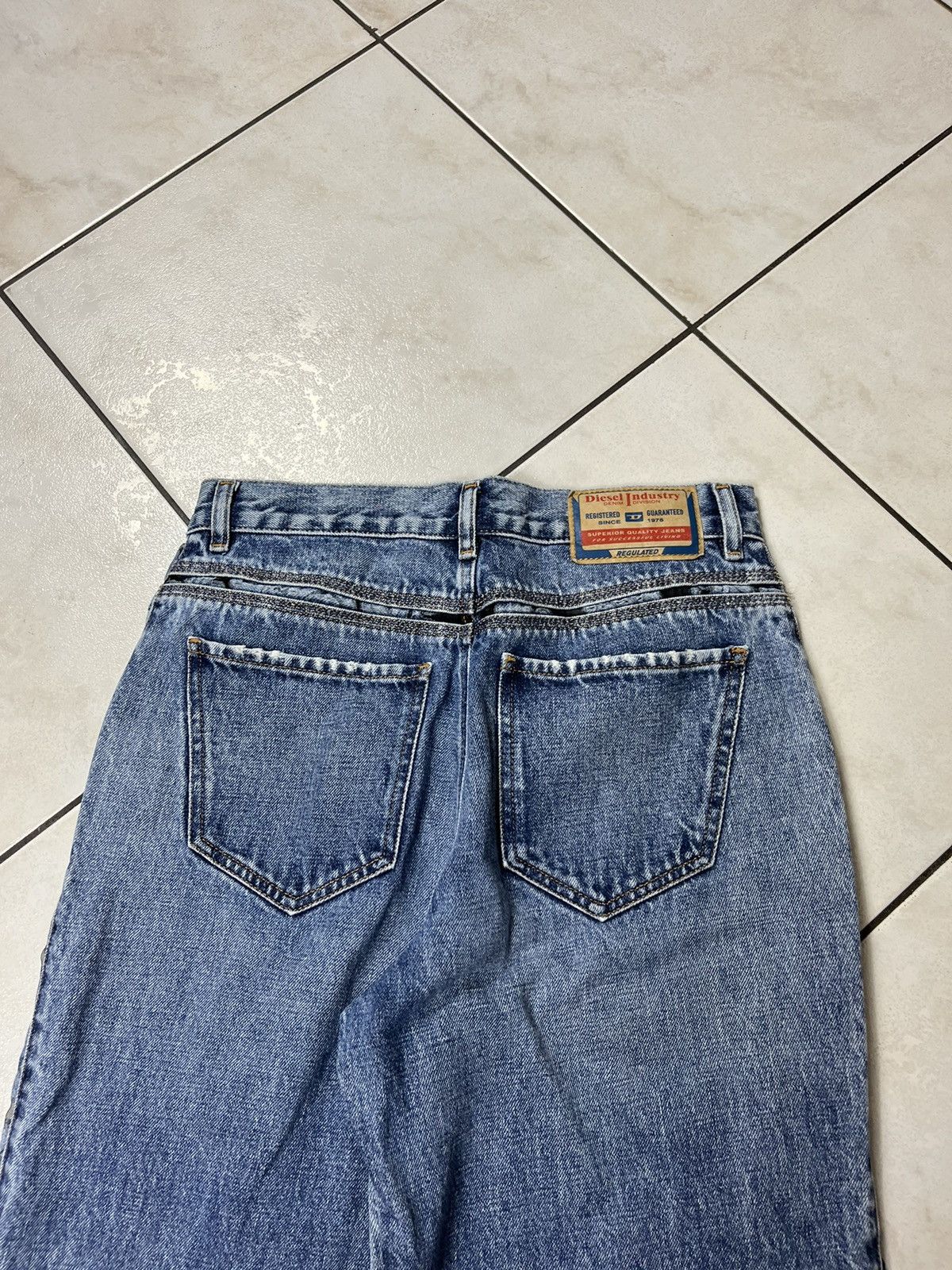 Designer × Diesel Diesel D-Pilut mesh stripe jeans pants washed distressed Size 28" / US 6 / IT 42 - 16 Thumbnail